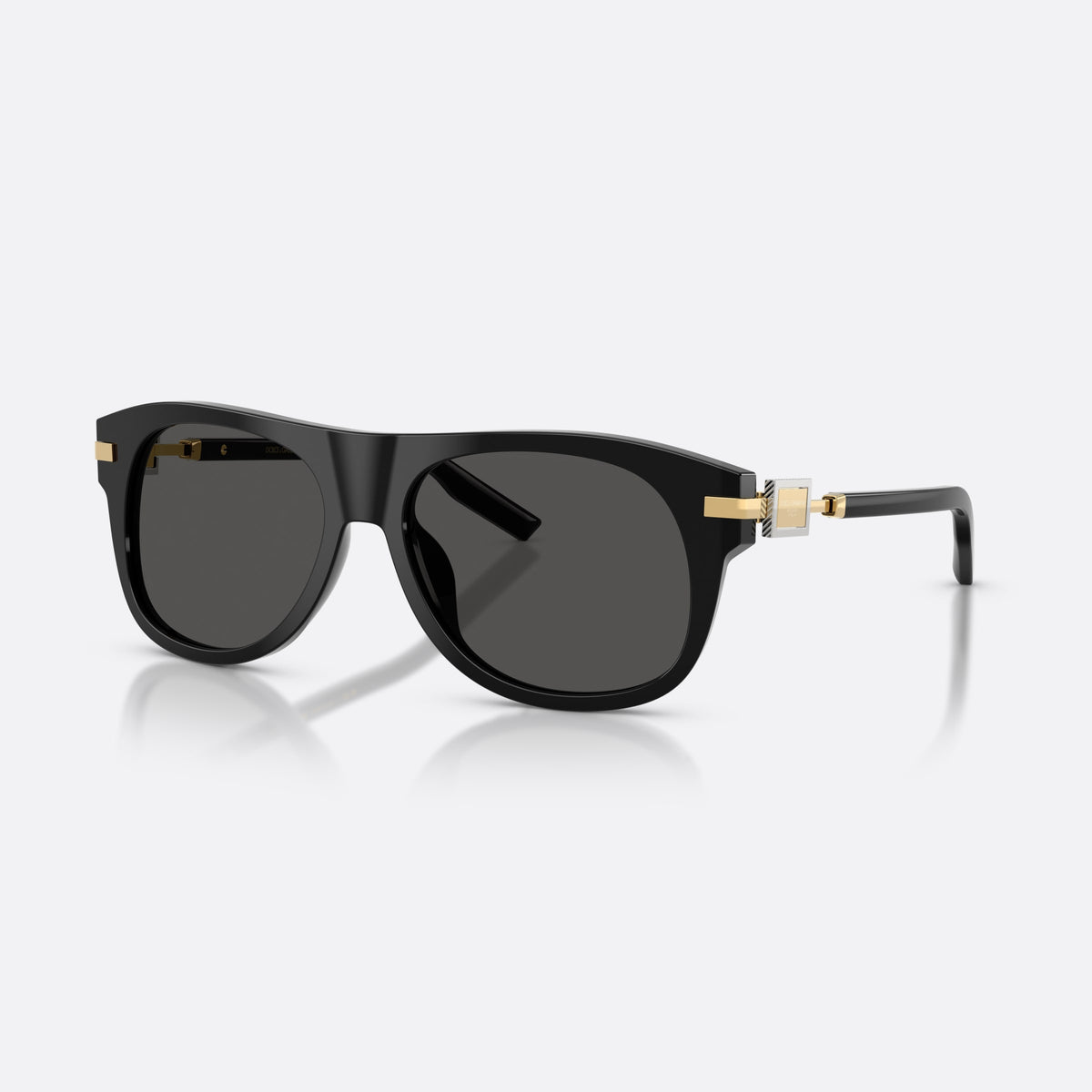 Dolce & Gabbana DG4546 501/87 sunglasses, black square frame for men, plain double bridge, slim tapered temples with metal core