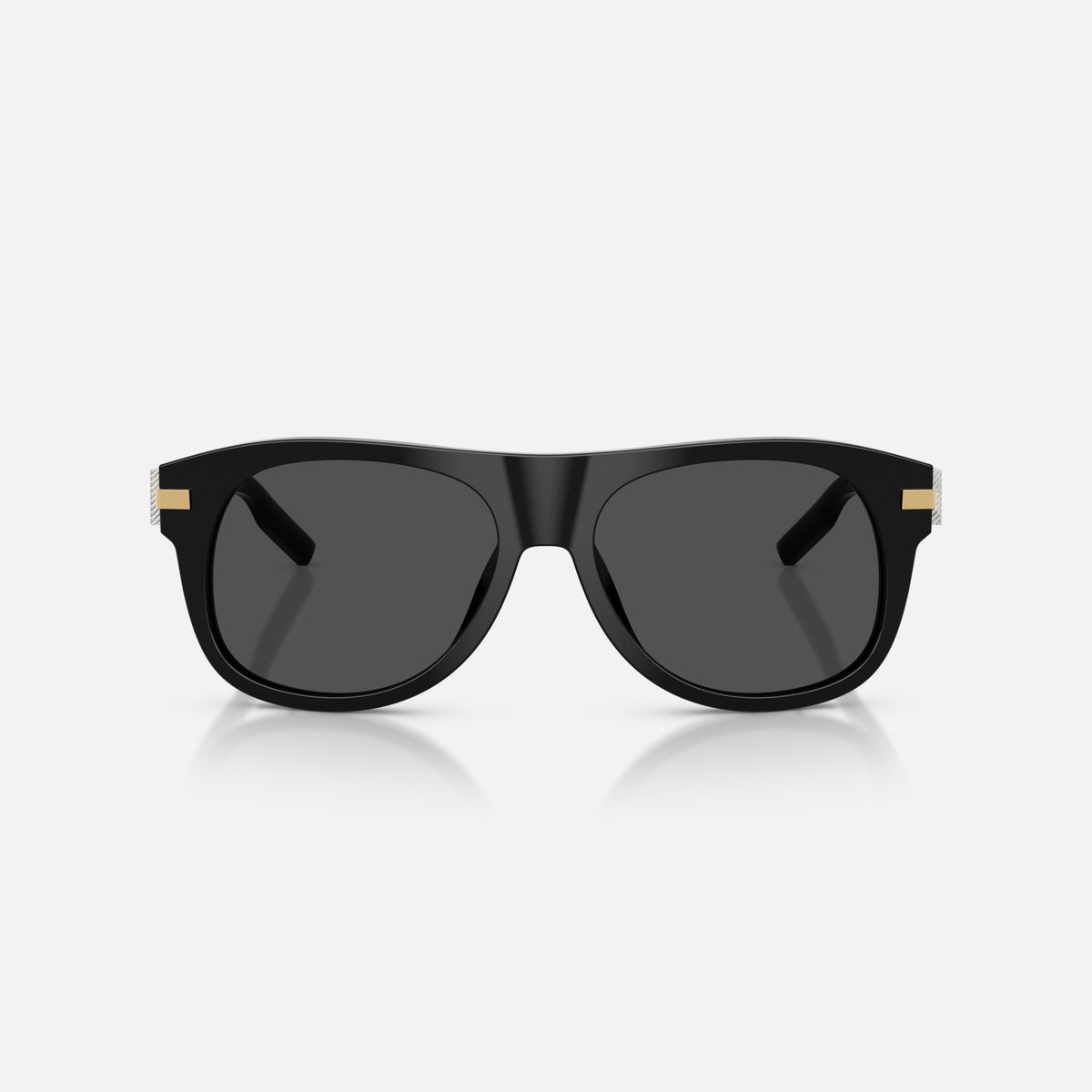 Dolce & Gabbana DG4546 501/87 sunglasses, black square frame for men, plain double bridge, slim tapered temples with metal core, front view