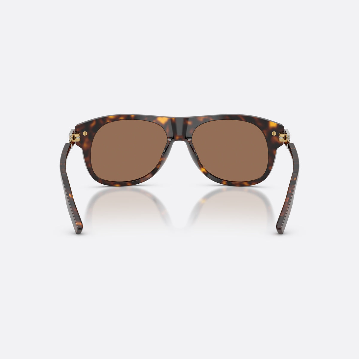 Ochelari de soare Dolce & Gabbana DG4546 502/73, patrati havana, pentru bărbați, punte dublă simplă, brațe plate cu miez metalic, vedere din spate