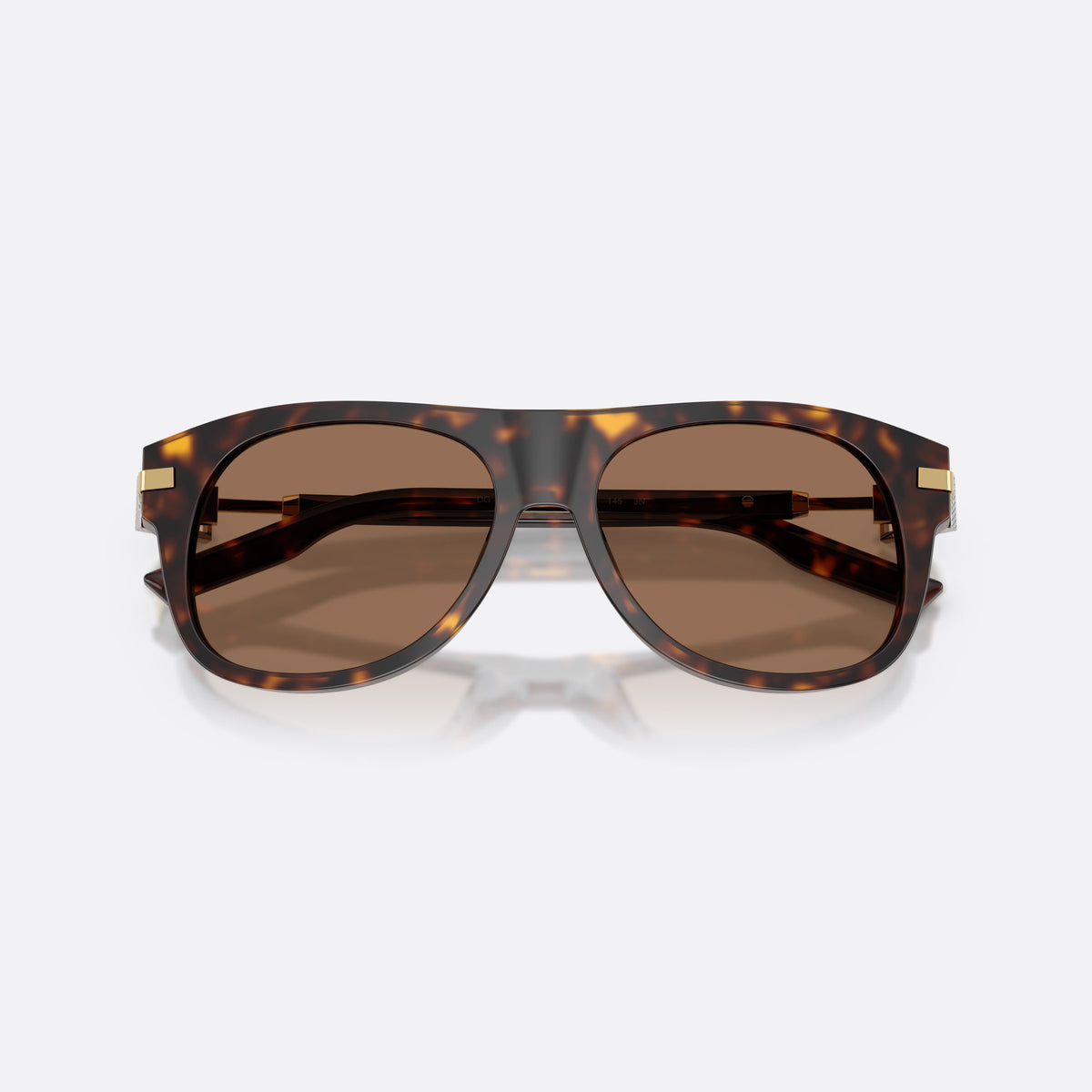 Ochelari de soare Dolce & Gabbana DG4546 502/73, patrati havana, pentru bărbați, punte dublă simplă, brațe plate cu miez metalic, cu brațele pliate