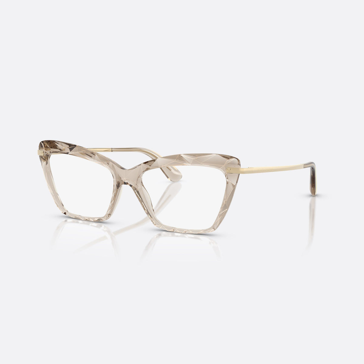 Rame ochelari de vedere Dolce & Gabbana DG5025 3432, cat eye maro, pentru femei, punte keyhole, literele brandului pe brațe
