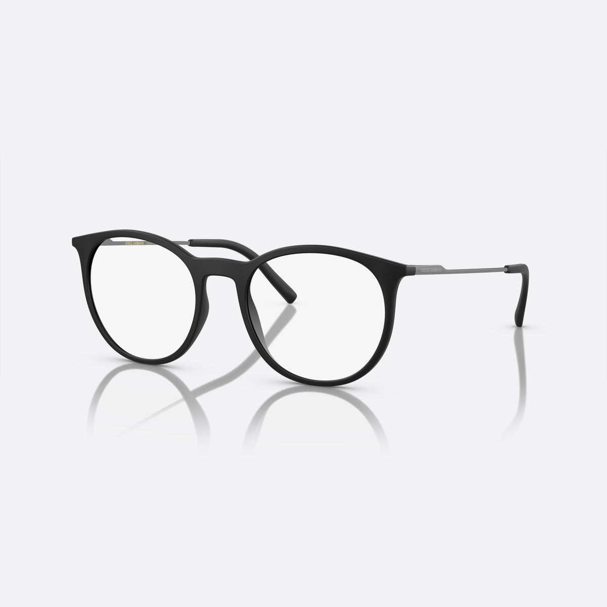 Dolce & Gabbana DG5031 2525 eyeglasses, black phantos frame for men, plain bridge, brand lettering on temples, matte black finish