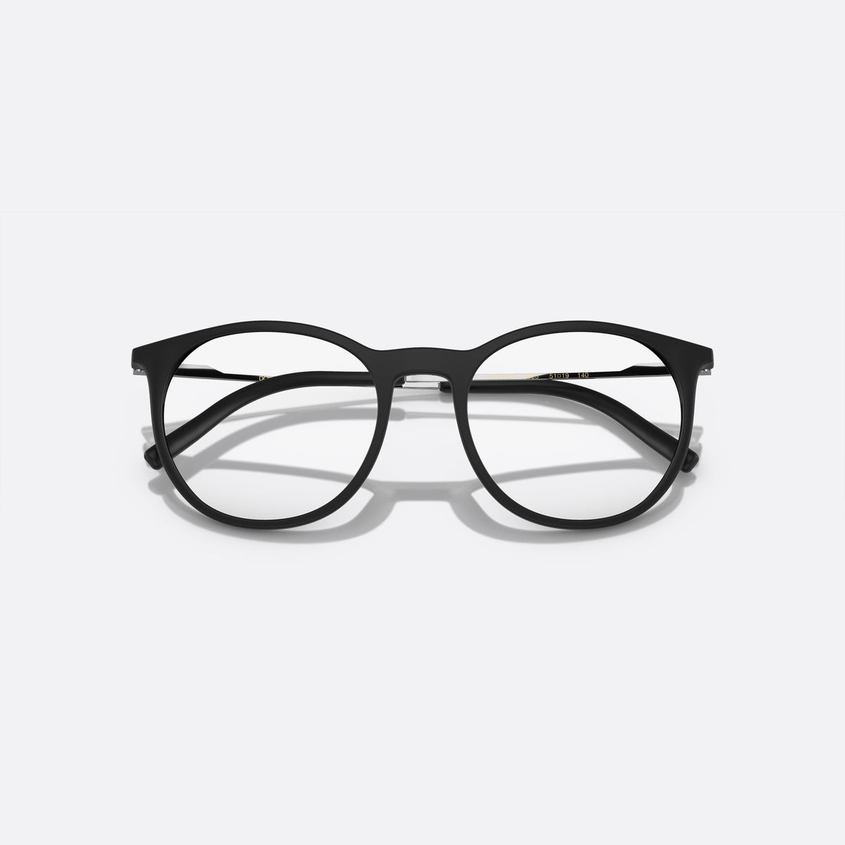 Dolce & Gabbana DG5031 2525 eyeglasses, black phantos frame for men, plain bridge, brand lettering on temples, matte black finish, folded