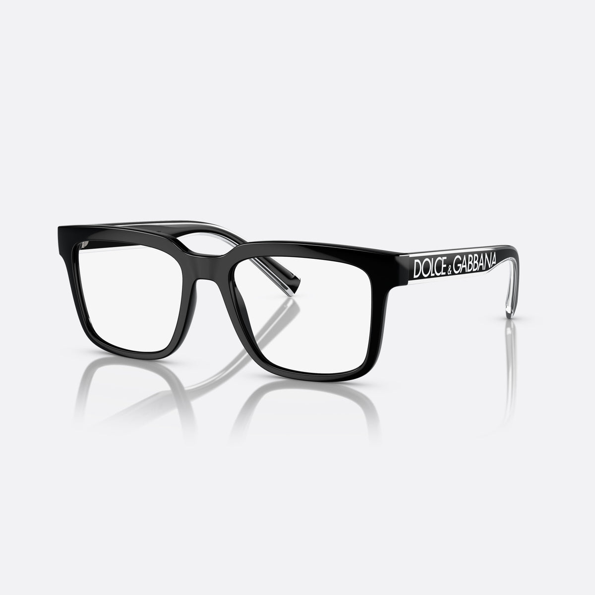 Rame ochelari de vedere Dolce & Gabbana DG5101 501 A, patrati negru, pentru bărbați, punte simplă tip șa, literele brandului pe brațe