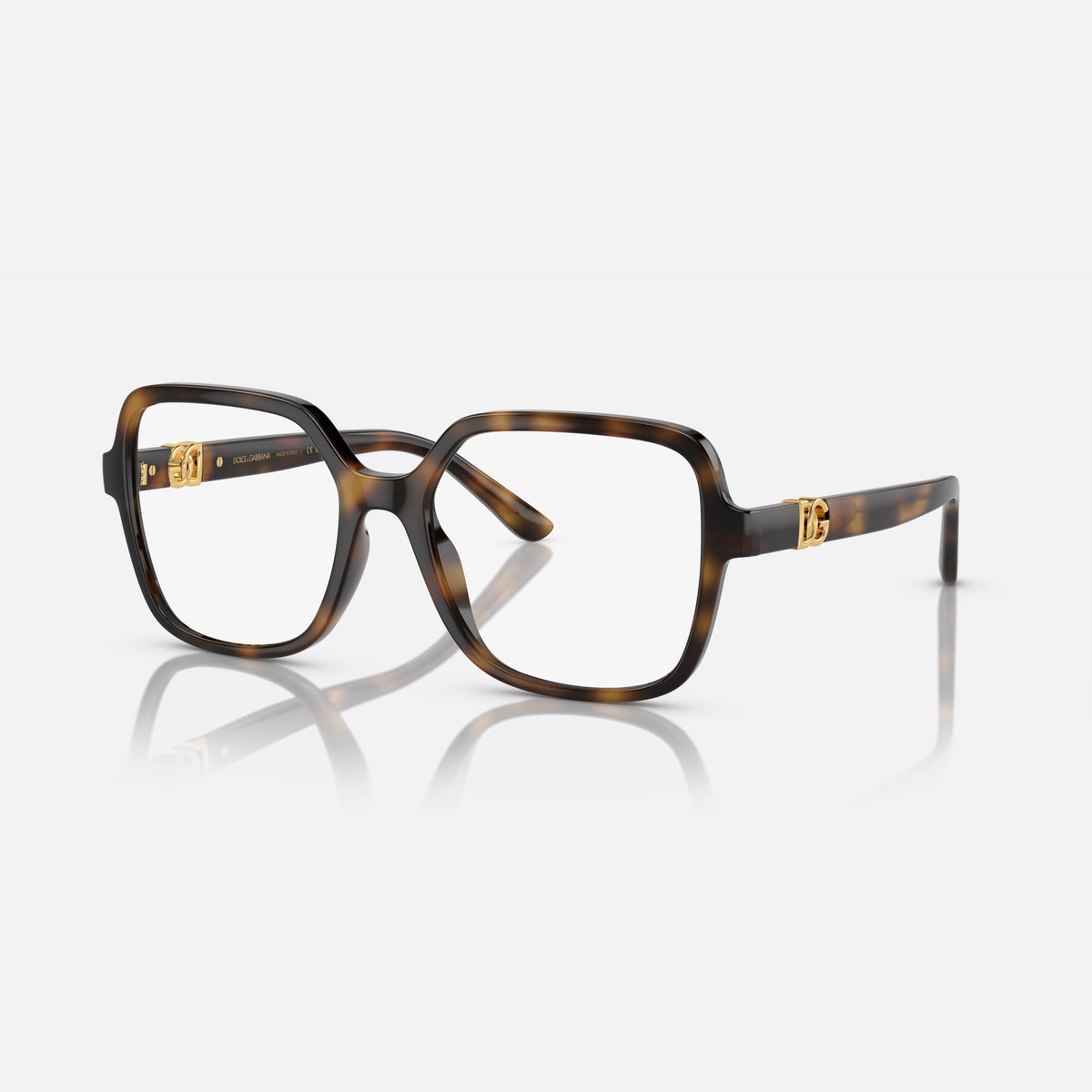 Dolce & Gabbana DG5105U 502 N eyeglasses, havana oversize frame for women, plain bridge, brand logo plaque on temples