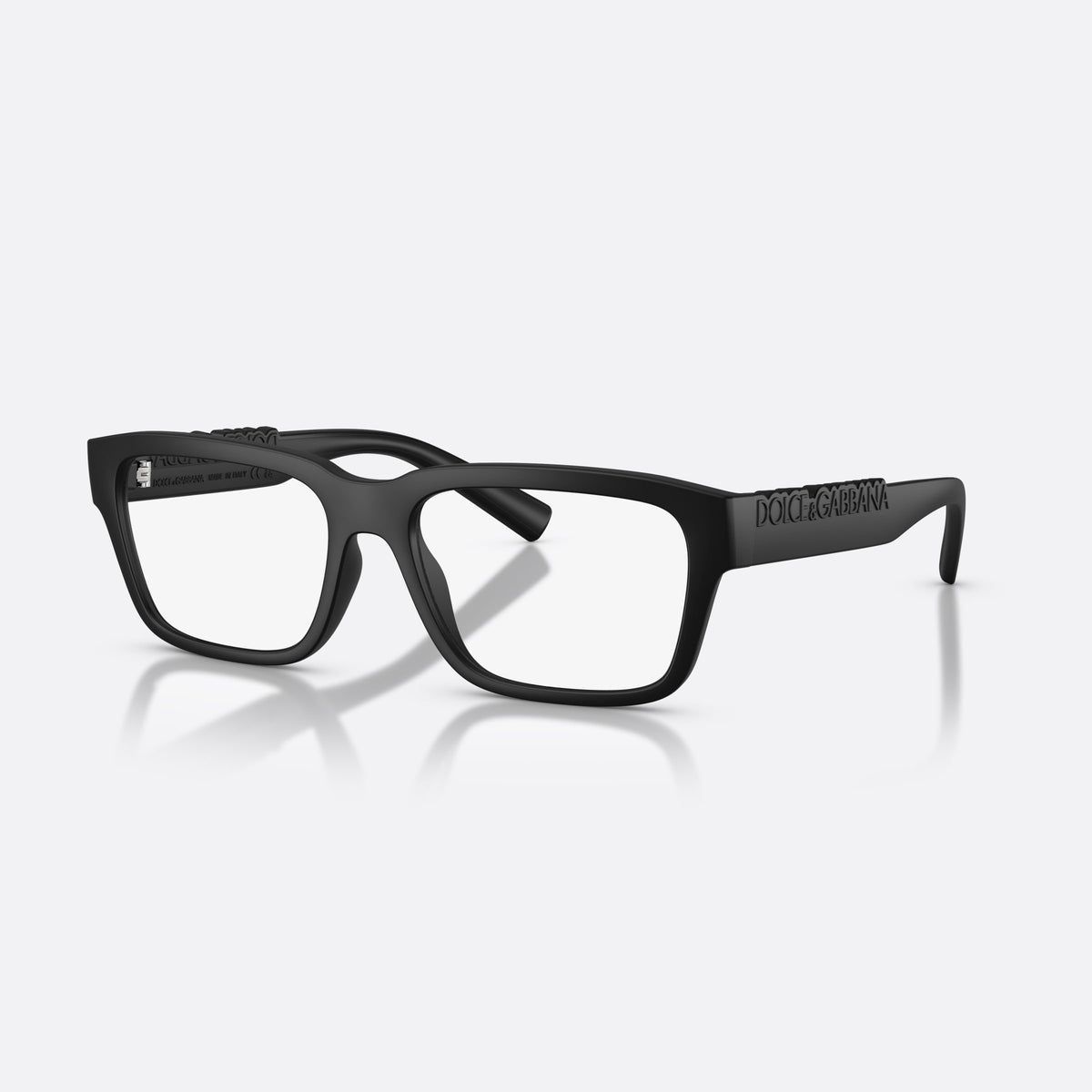 Dolce & Gabbana DG5112 2525 eyeglasses, black rectangle frame, unisex, plain saddle-style bridge, brand lettering on the temples