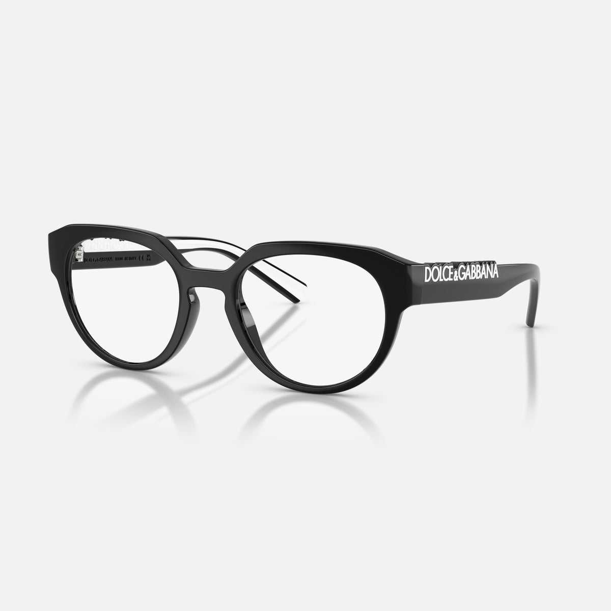 Dolce & Gabbana DG5113 501 eyeglasses, black phantos frame, unisex, brand lettering on temple, slim tapered temples