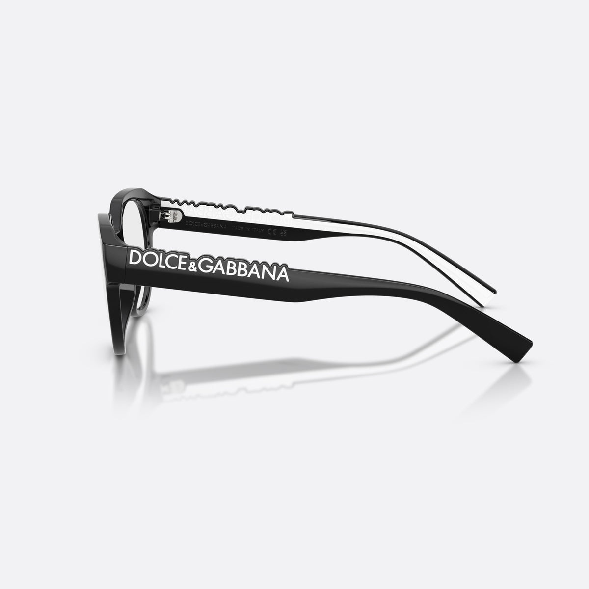 Rame ochelari de vedere Dolce & Gabbana DG5113 501, phantos negru, unisex, literele brandului pe braț, braț subțire și conic, vedere laterală