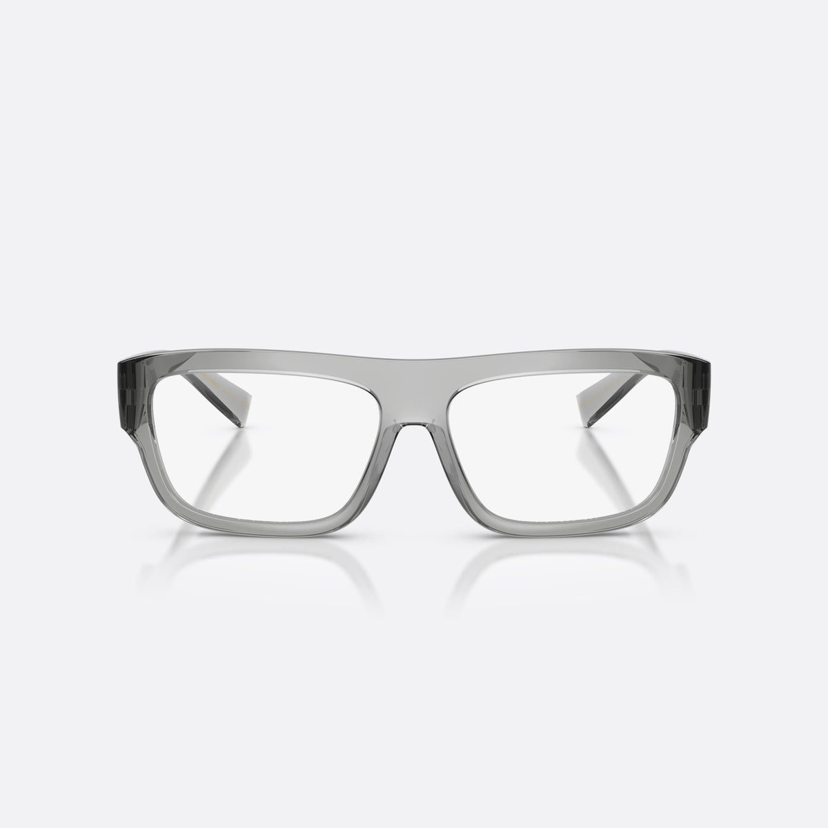 Dolce & Gabbana DG5114 3160 eyeglasses, grey rectangle frame for men, plain bridge, brand logo on temples, full rim frame, front view