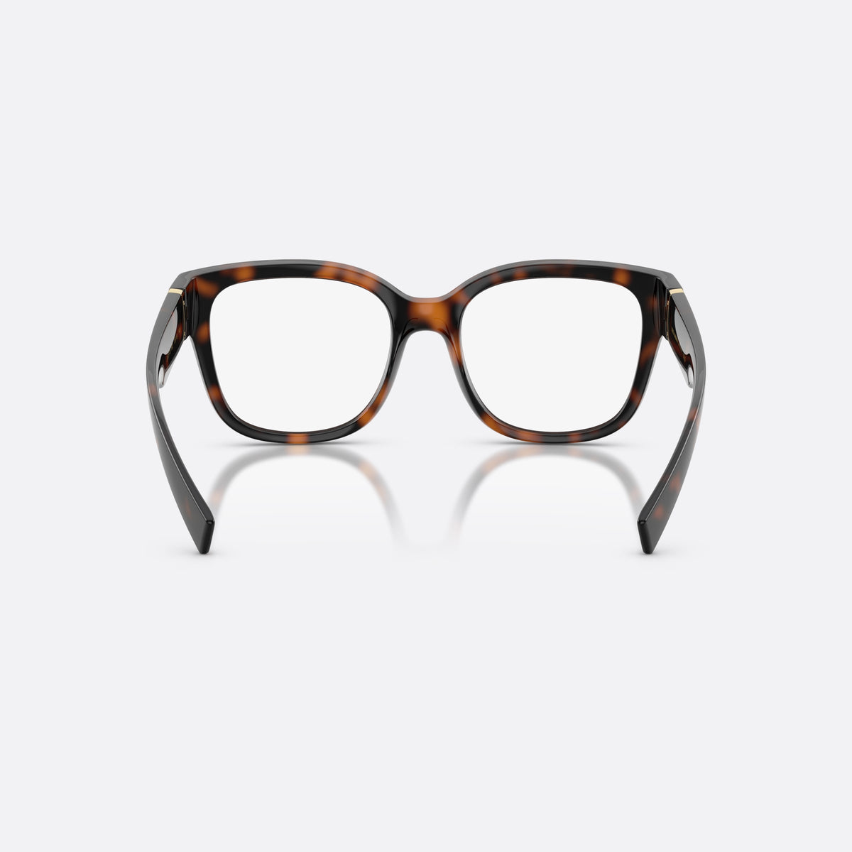 Dolce & Gabbana DG5115 502 eyeglasses, havana butterfly frame for women, plain bridge, integrated into rim, gold-tone hinges, back view