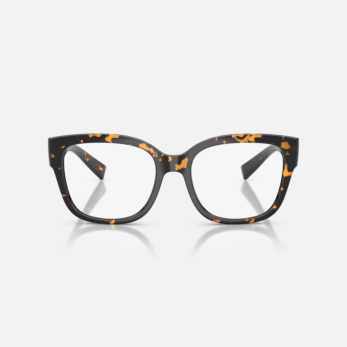 Dolce & Gabbana DG5115 512 eyeglasses, havana butterfly frame for women, plain bridge with arched top, brand logo plaque on temple, front view