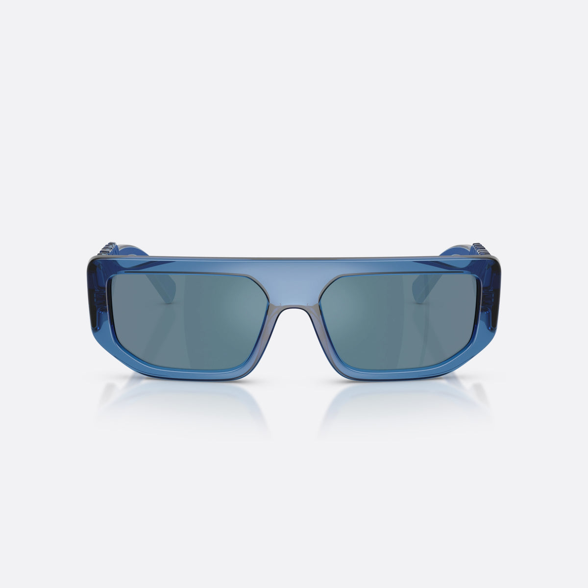 Ochelari de soare Dolce & Gabbana DG6203 300925, rectangulari albastru, unisex, punte simplă, literele brandului pe brațe, ramă completă, vedere din față