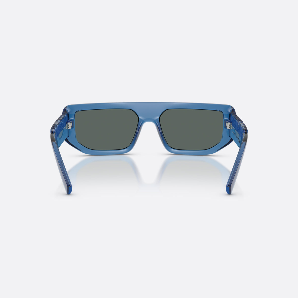 Ochelari de soare Dolce & Gabbana DG6203 300925, rectangulari albastru, unisex, punte simplă, literele brandului pe brațe, ramă completă, vedere din spate
