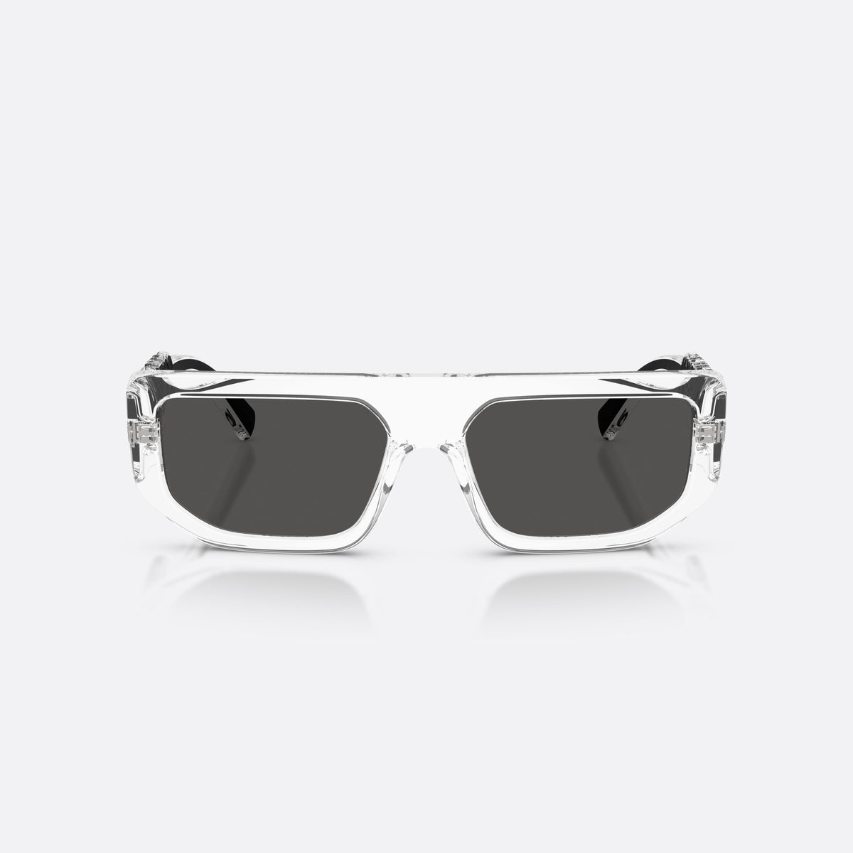 Ochelari de soare Dolce & Gabbana DG6203 313387, rectangulari transparent, unisex, punte simplă, literele brandului pe brațe, ramă completă, vedere din față