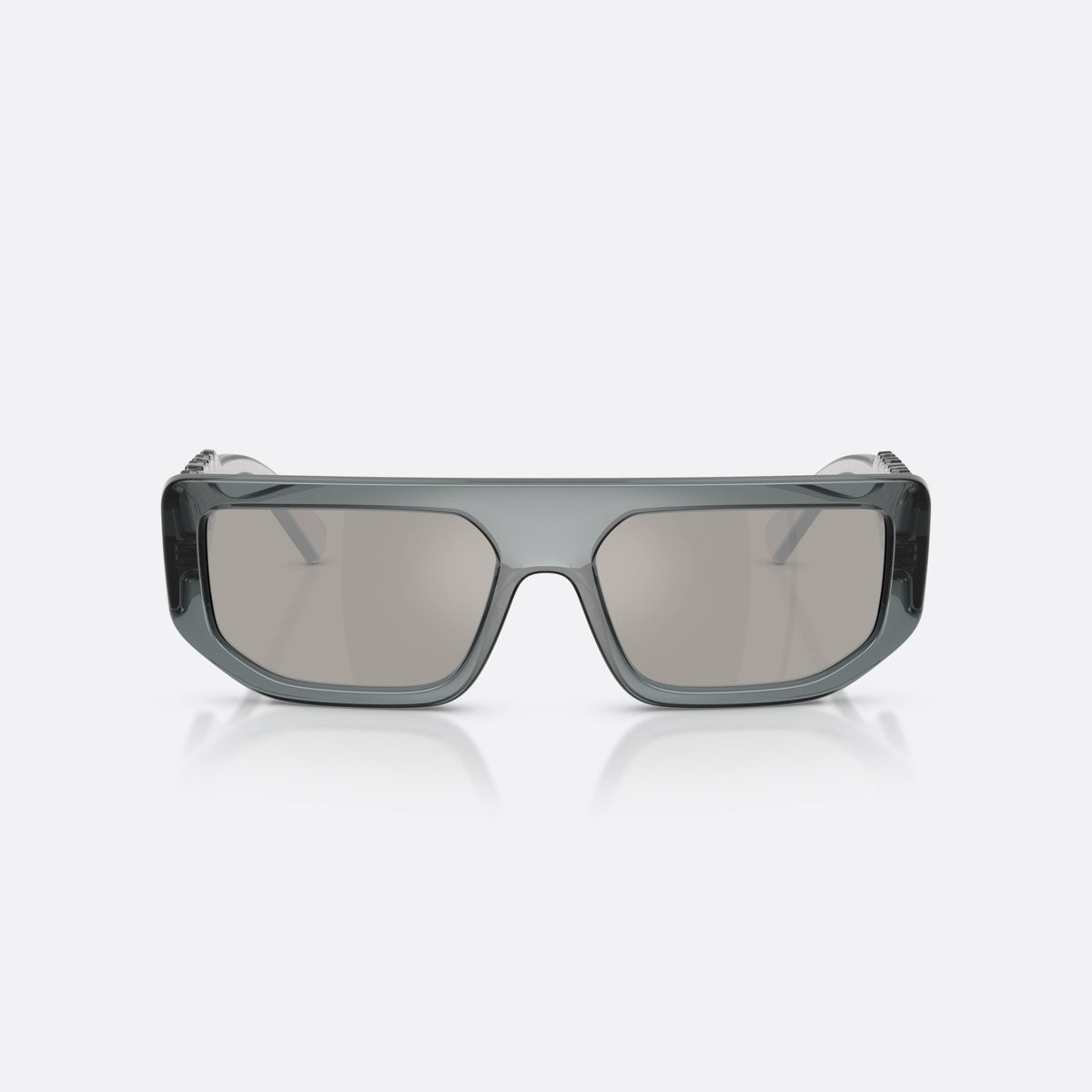 Ochelari de soare Dolce & Gabbana DG6203 32556G, rectangulari gri, unisex, punte simplă cu ramă conectată la lentile, ramă completă, vedere din față