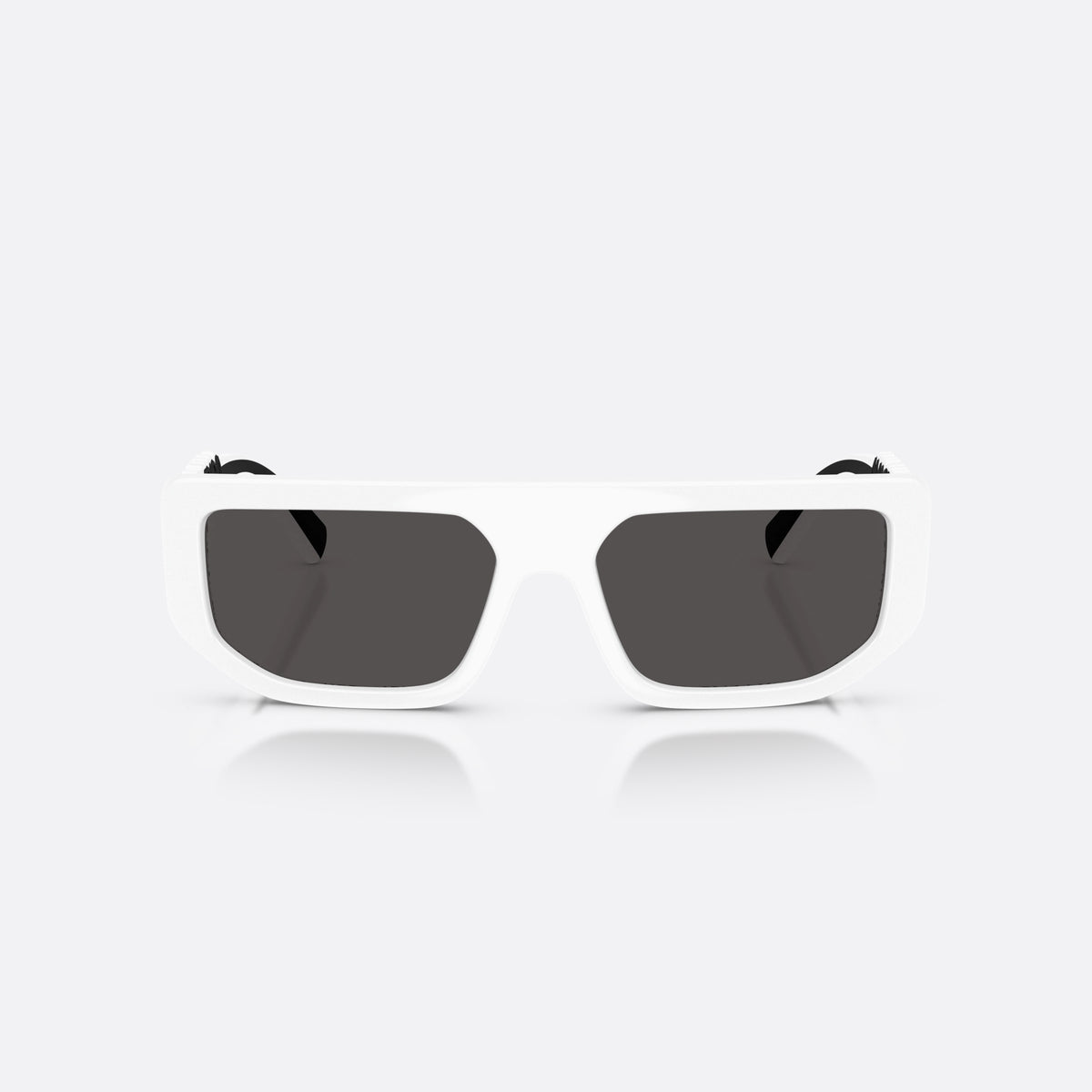 Ochelari de soare Dolce & Gabbana DG6203 331287, rectangulari alb, unisex, punte simplă, literele brandului pe brațe, ramă completă, vedere din față