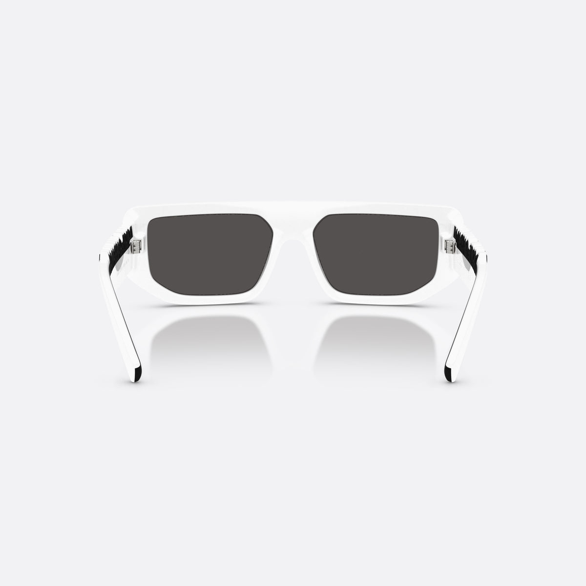 Ochelari de soare Dolce & Gabbana DG6203 331287, rectangulari alb, unisex, punte simplă, literele brandului pe brațe, ramă completă, vedere din spate