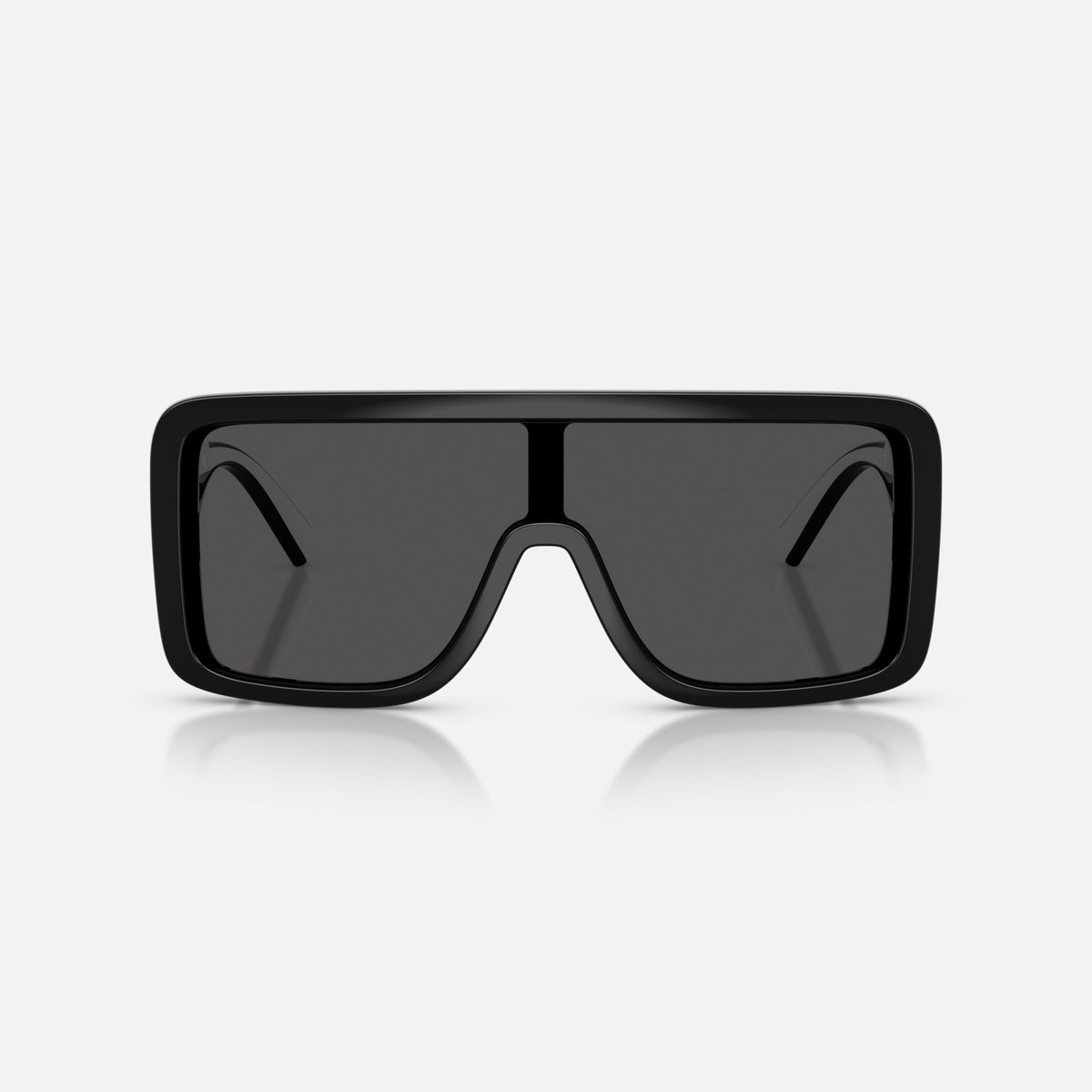 Ochelari de soare Dolce & Gabbana DG6204 501/87, rectangulari negru, unisex, punte integrată simplă, literele brandului pe brațe, vedere din față