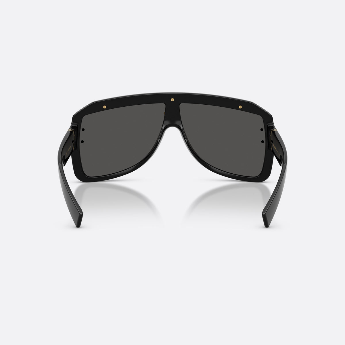 Dolce & Gabbana DG6205 501/87 sunglasses, black pilot frame, unisex, integrated bridge with logo plaque, brand logo on bridge, back view