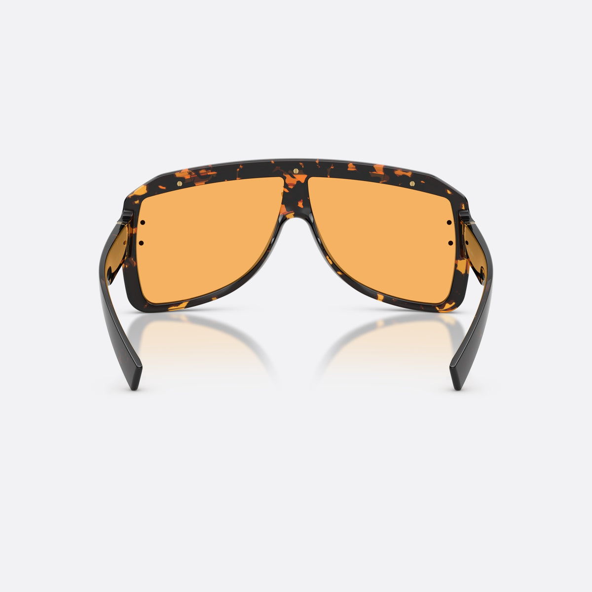 Ochelari de soare Dolce & Gabbana DG6205 512/85, pilot havana, unisex, punte integrată cu placă cu logo, logo al brandului pe punte, vedere din spate