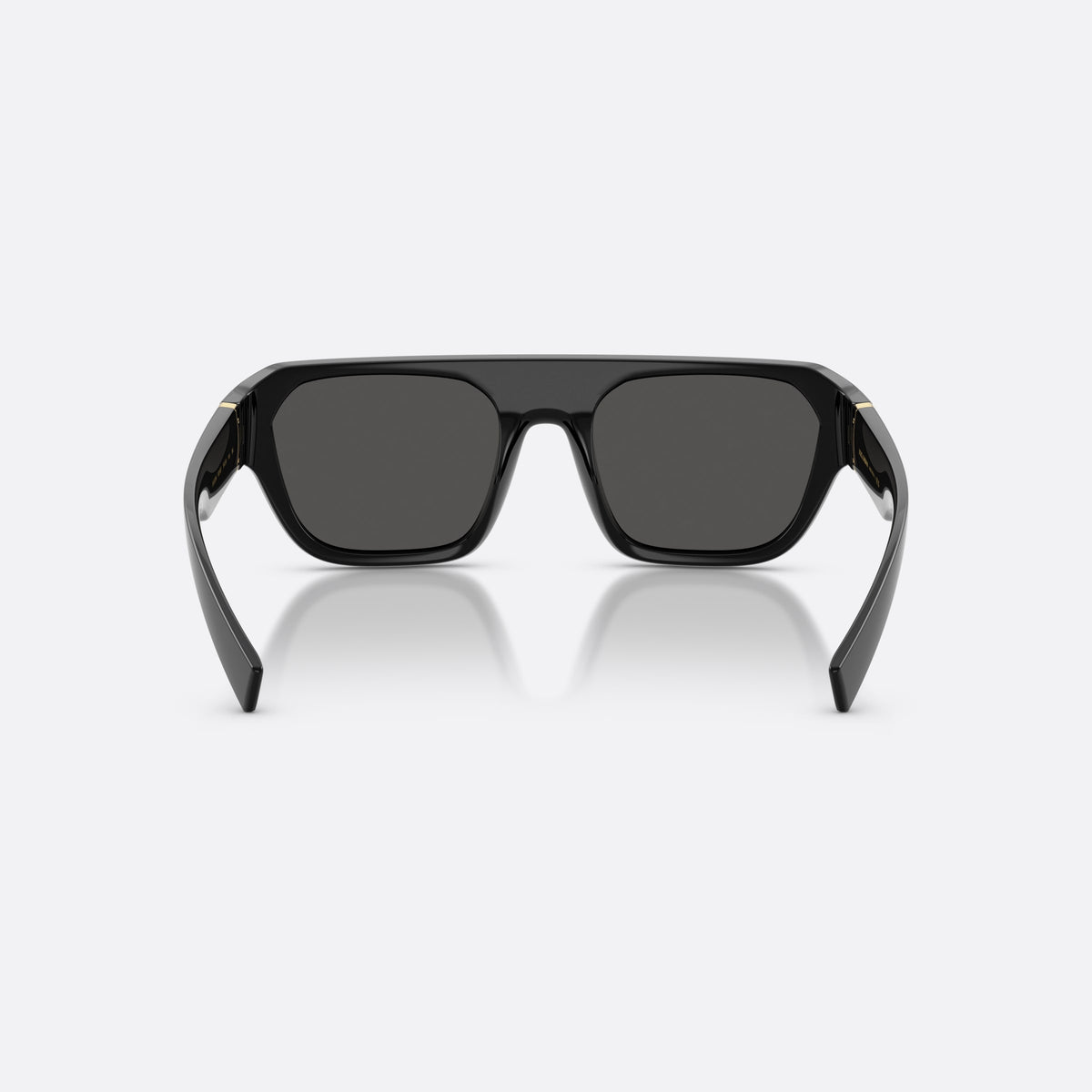 Dolce & Gabbana DG6206 501/87 sunglasses, black square frame for men, keyhole bridge, brand logo on temple, wide tapered temples, back view