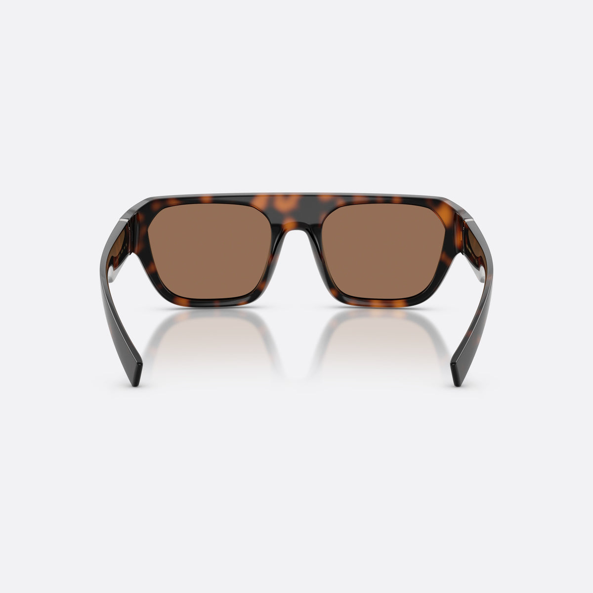 Dolce & Gabbana DG6206 502/73 sunglasses, havana square frame for men, keyhole bridge, brand logo on temple, wide tapered temples, back view