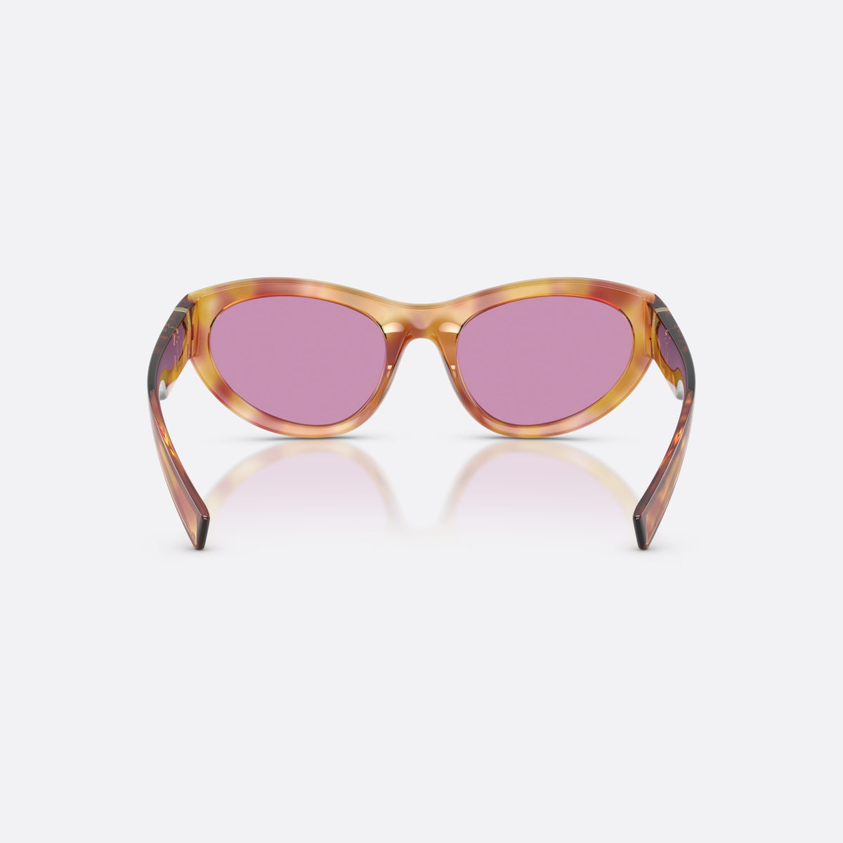 Ochelari de soare Dolce & Gabbana DG6207 34771A, cat eye violet, pentru femei, punte simplă, placă cu logoul brandului pe braț, vedere din spate