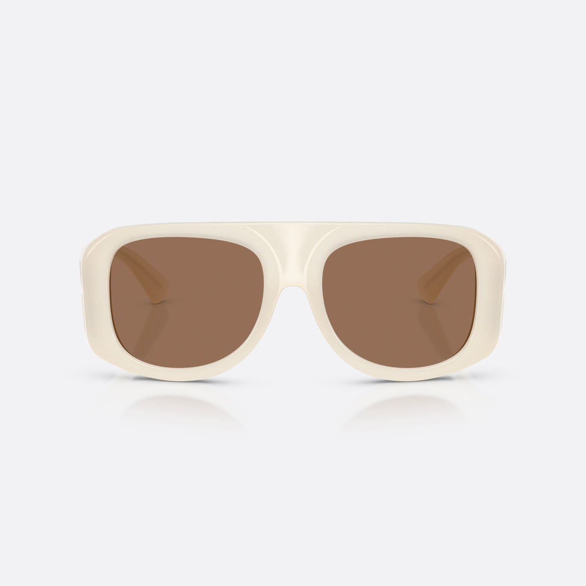 Dolce & Gabbana DG6208 303973 sunglasses, white pilot frame for men, plain double bridge, brand lettering on temples, front view