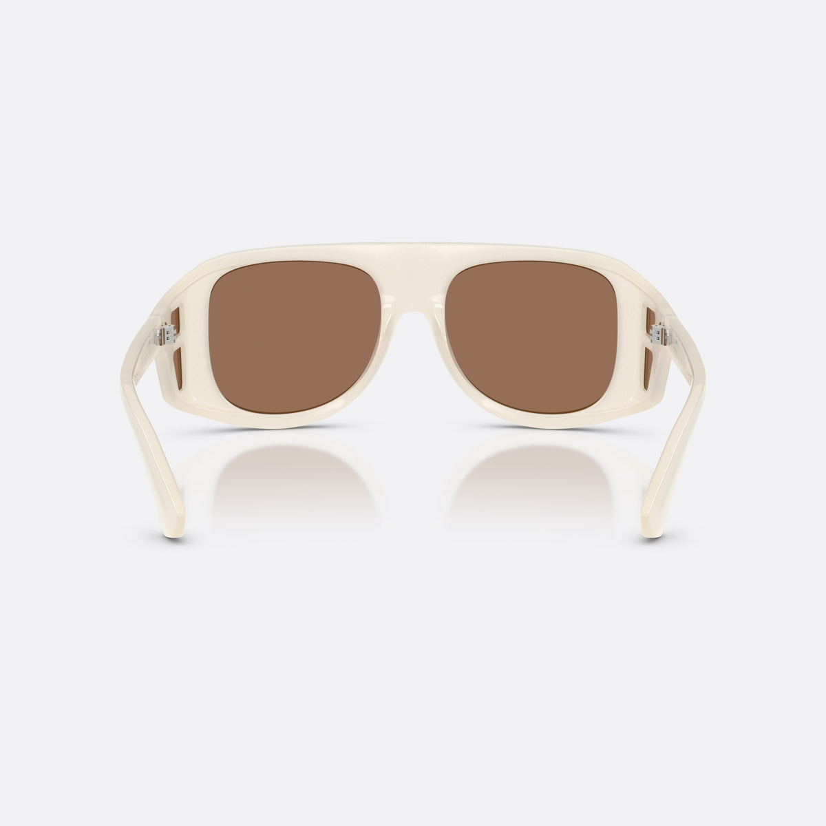 Dolce & Gabbana DG6208 303973 sunglasses, white pilot frame for men, plain double bridge, brand lettering on temples, back view
