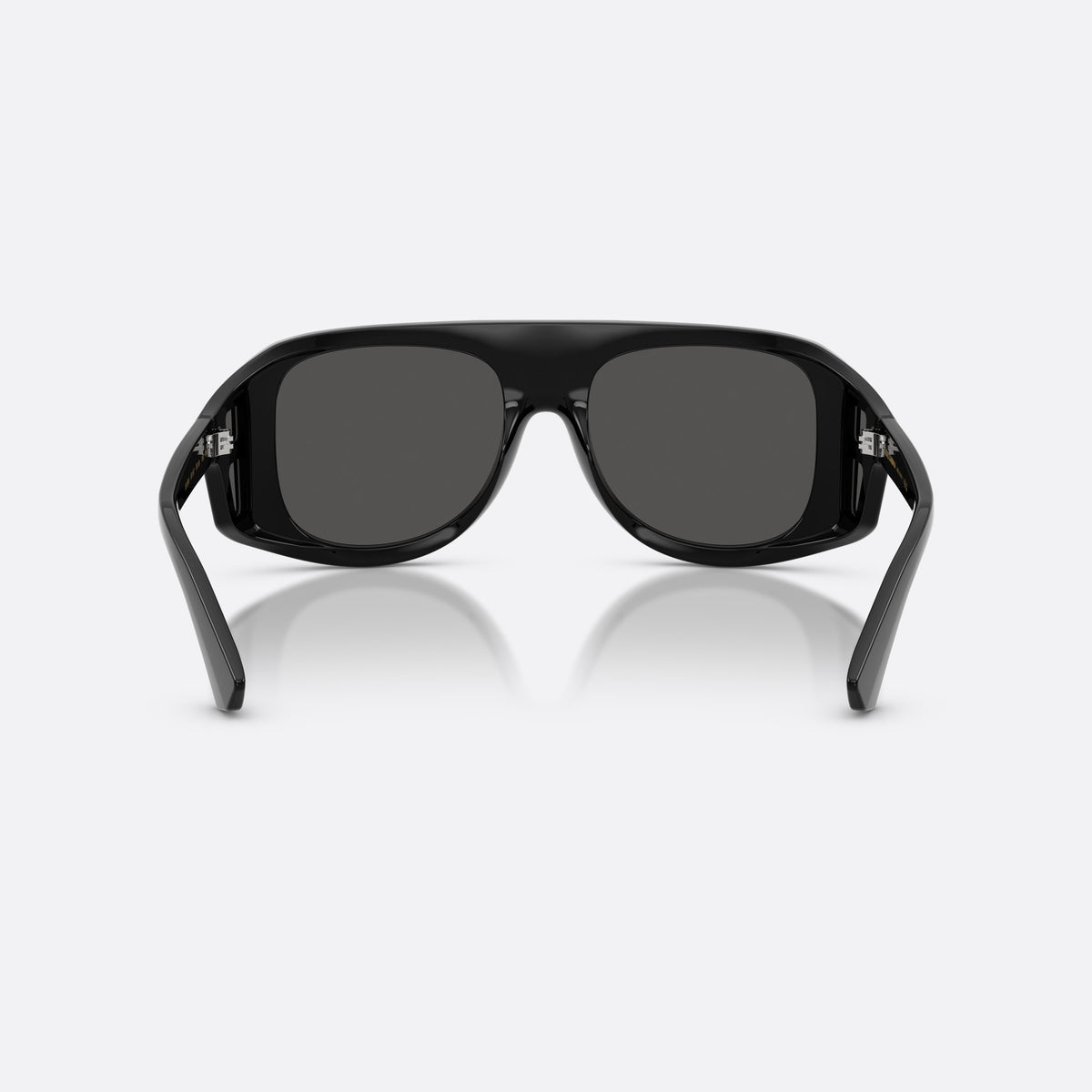 Dolce & Gabbana DG6208 501/87 sunglasses, black pilot frame for men, plain double bridge, brand lettering on temples, back view