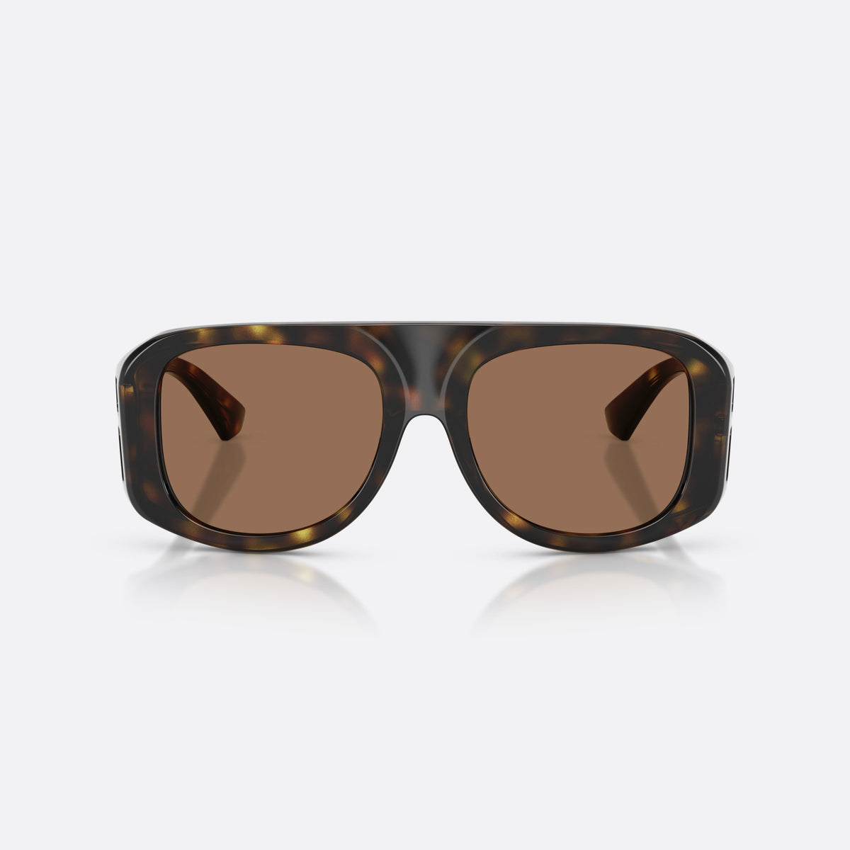 Dolce & Gabbana DG6208 502/73 sunglasses, havana pilot frame for men, keyhole bridge, brand lettering on the temples, front view