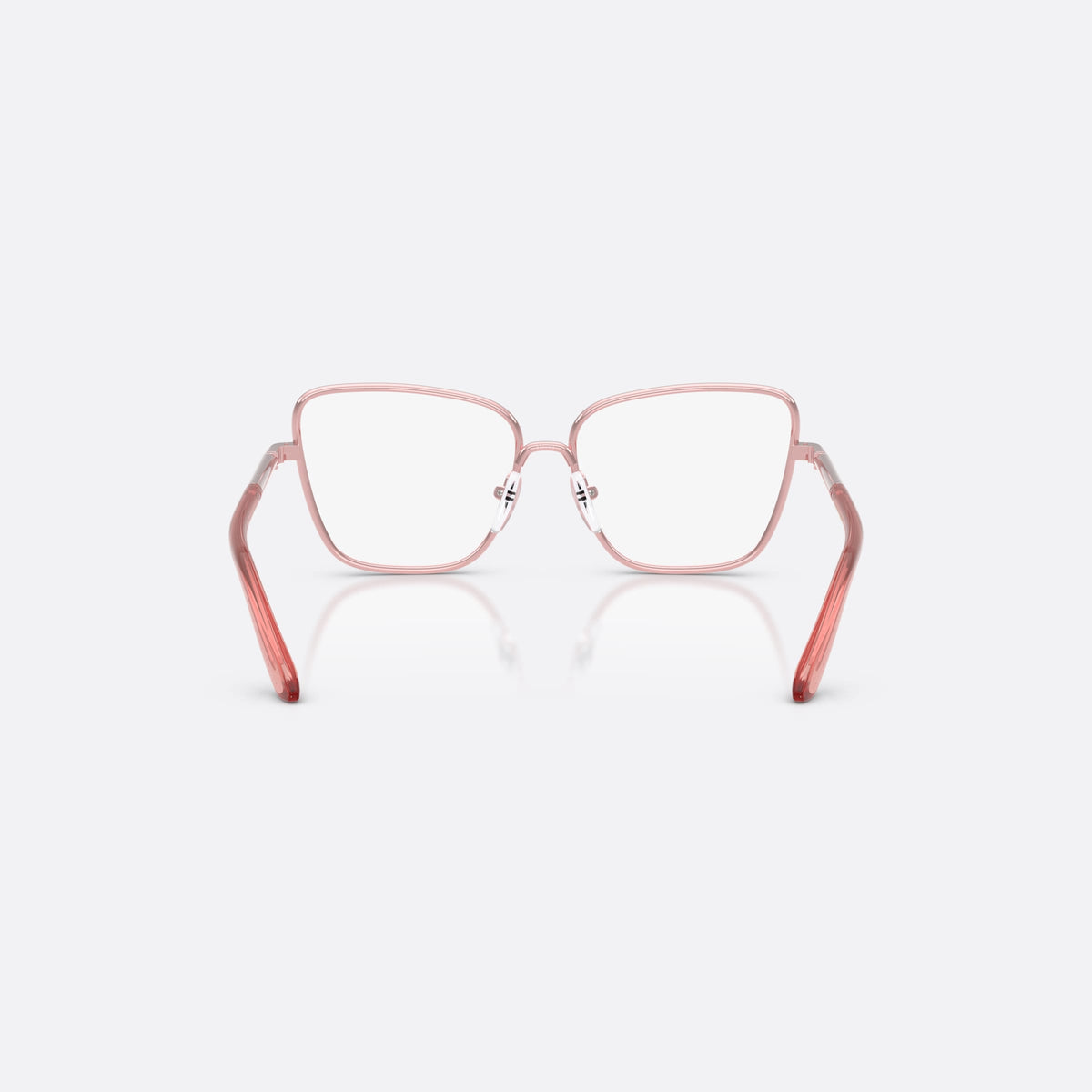 Rame ochelari de vedere Dolce & Gabbana DX1102 1361, fluture roz, pentru copii, punte în șa, literele brandului pe brațe, balamale metalice, vedere din spate