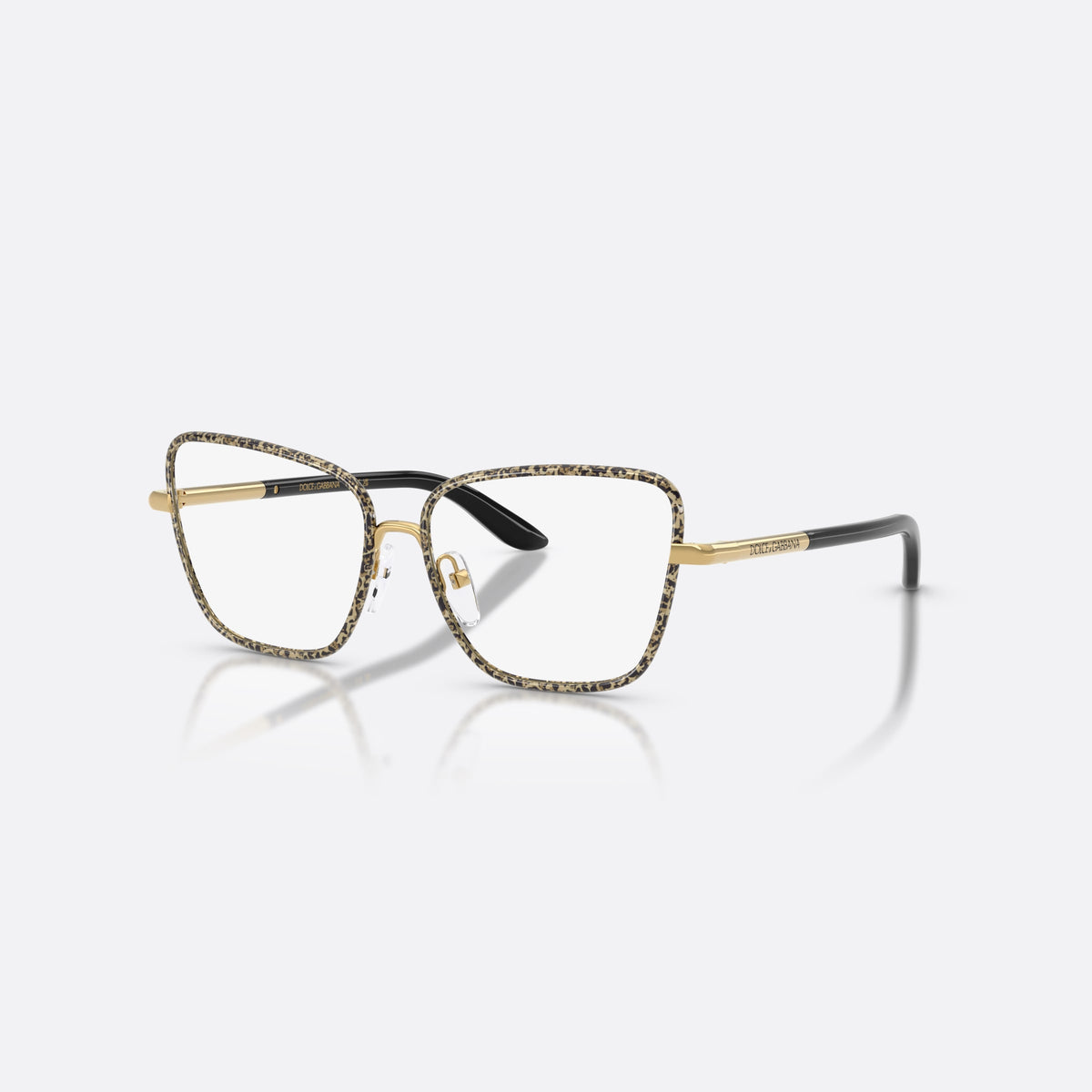 Dolce & Gabbana DX1102 1364 eyeglasses, gold butterfly frame for kids, metal saddle bridge, brand lettering on temples