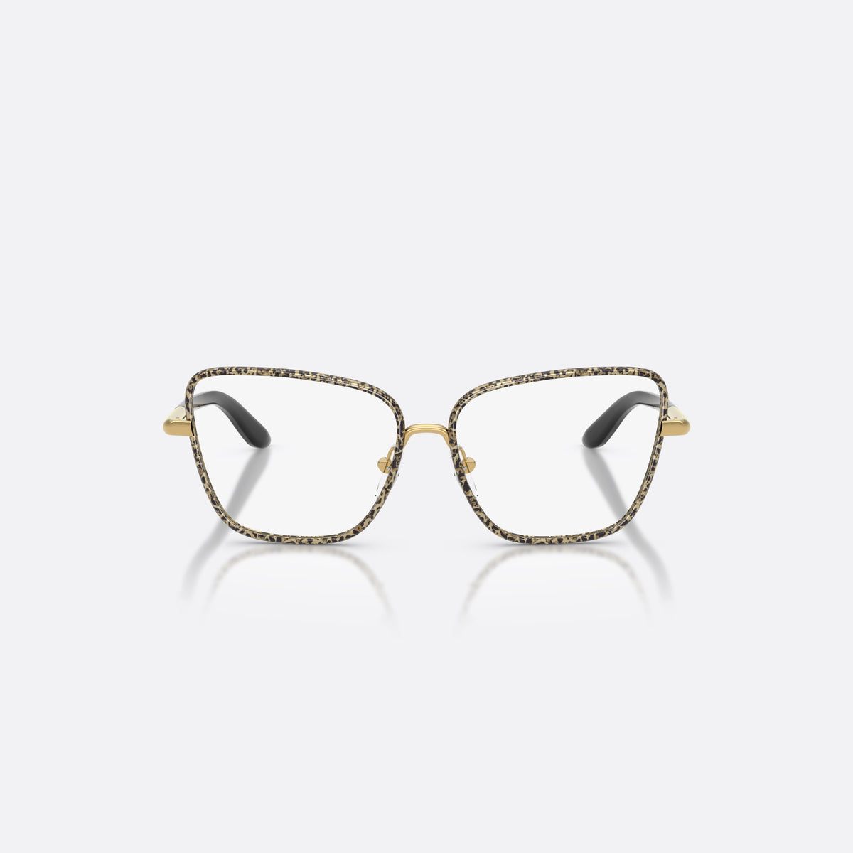 Dolce & Gabbana DX1102 1364 eyeglasses, gold butterfly frame for kids, metal saddle bridge, brand lettering on temples, front view