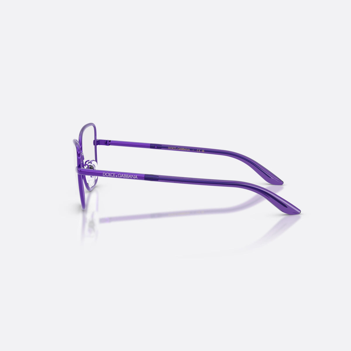 Rame ochelari de vedere Dolce & Gabbana DX1102 1368, fluture violet, pentru copii, punte dublă, litere ale brandului pe brațe, vedere laterală