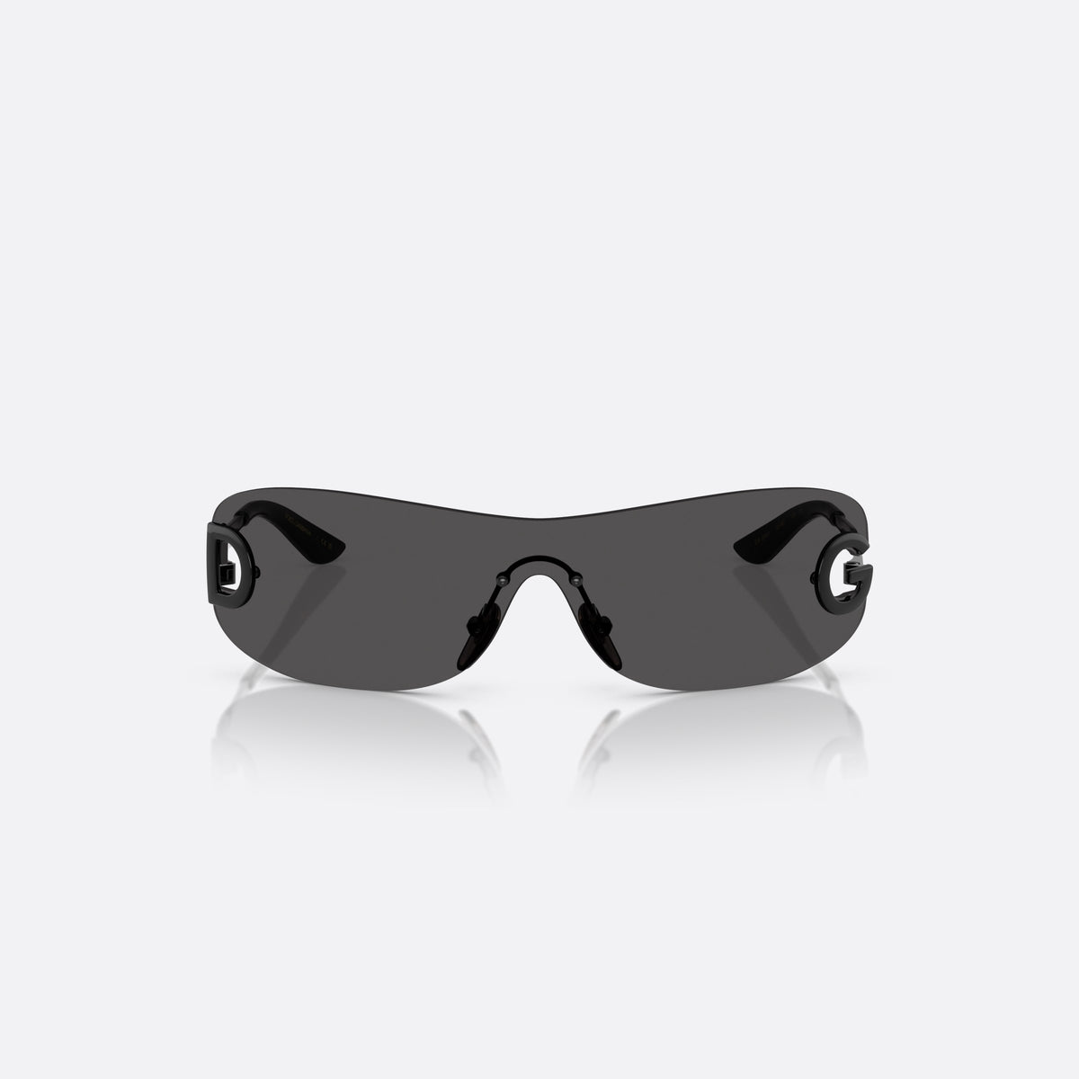 Dolce & Gabbana DX2001 01/87 sunglasses, black rectangle frame for kids, integrated metal bridge, brand lettering on temple, front view