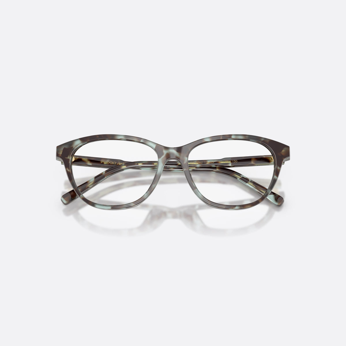 Rame ochelari de vedere Dolce & Gabbana DX3002 3443, cat eye albastru, pentru copii, punte simplă tip șa, literele brandului pe brațe, cu brațele pliate