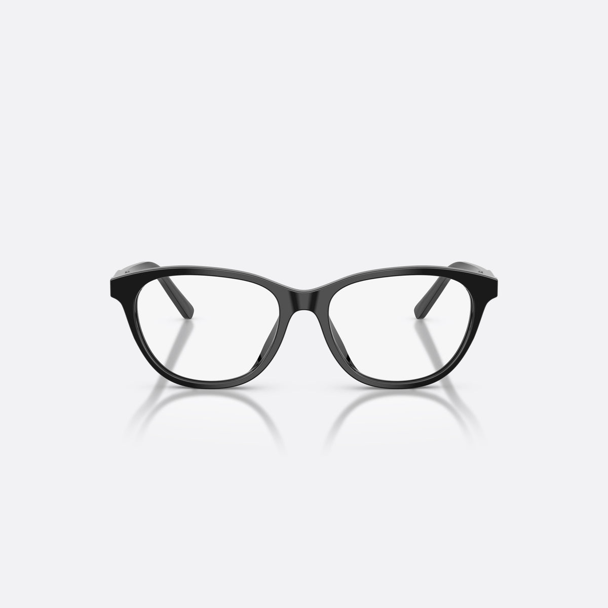Dolce & Gabbana DX3002 501 eyeglasses, black cat eye frame for kids, plain combined bridge, brand lettering on temples, front view