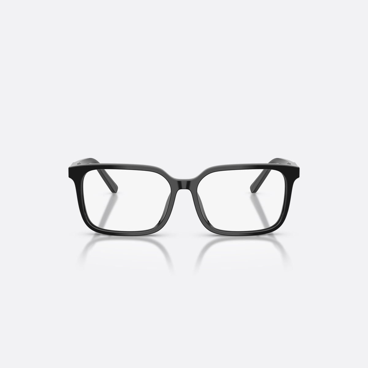 Dolce & Gabbana DX3003 501 eyeglasses, black square frame for kids, plain bridge, integrated into frame, polished glossy surface, front view