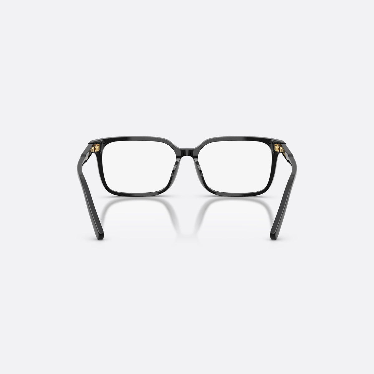 Dolce & Gabbana DX3003 501 eyeglasses, black square frame for kids, plain bridge, integrated into frame, polished glossy surface, back view