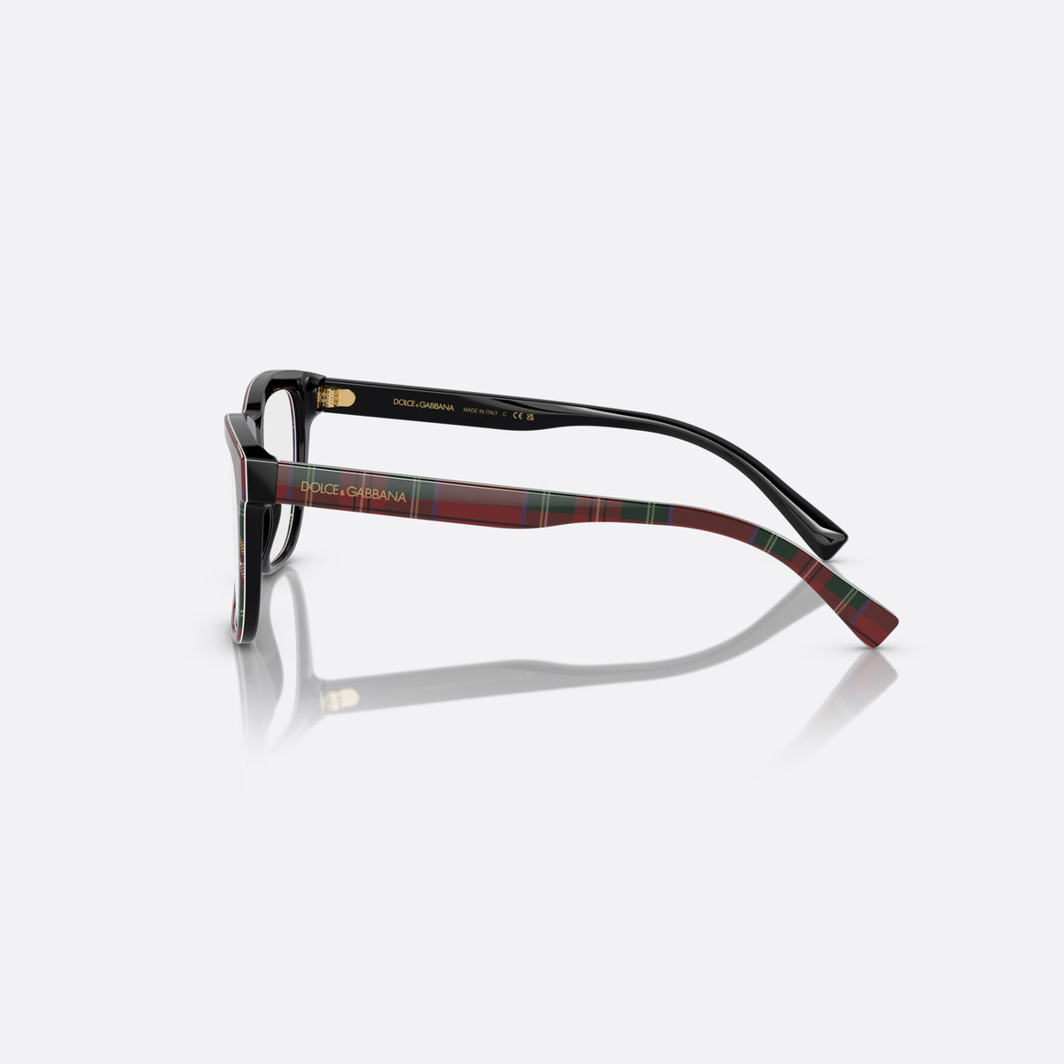 Rame ochelari de vedere Dolce & Gabbana DX3356 3397, rectangulari roșu, pentru copii, punte simplă cu două arcuri, literele brandului pe brațe, vedere laterală