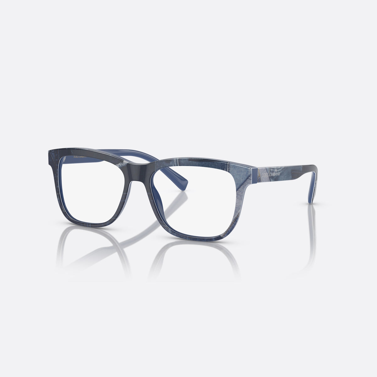 Dolce & Gabbana DX3356 3402 eyeglasses, blue rectangle frame for kids, plain bridge, integrated into frame, full-rim frame
