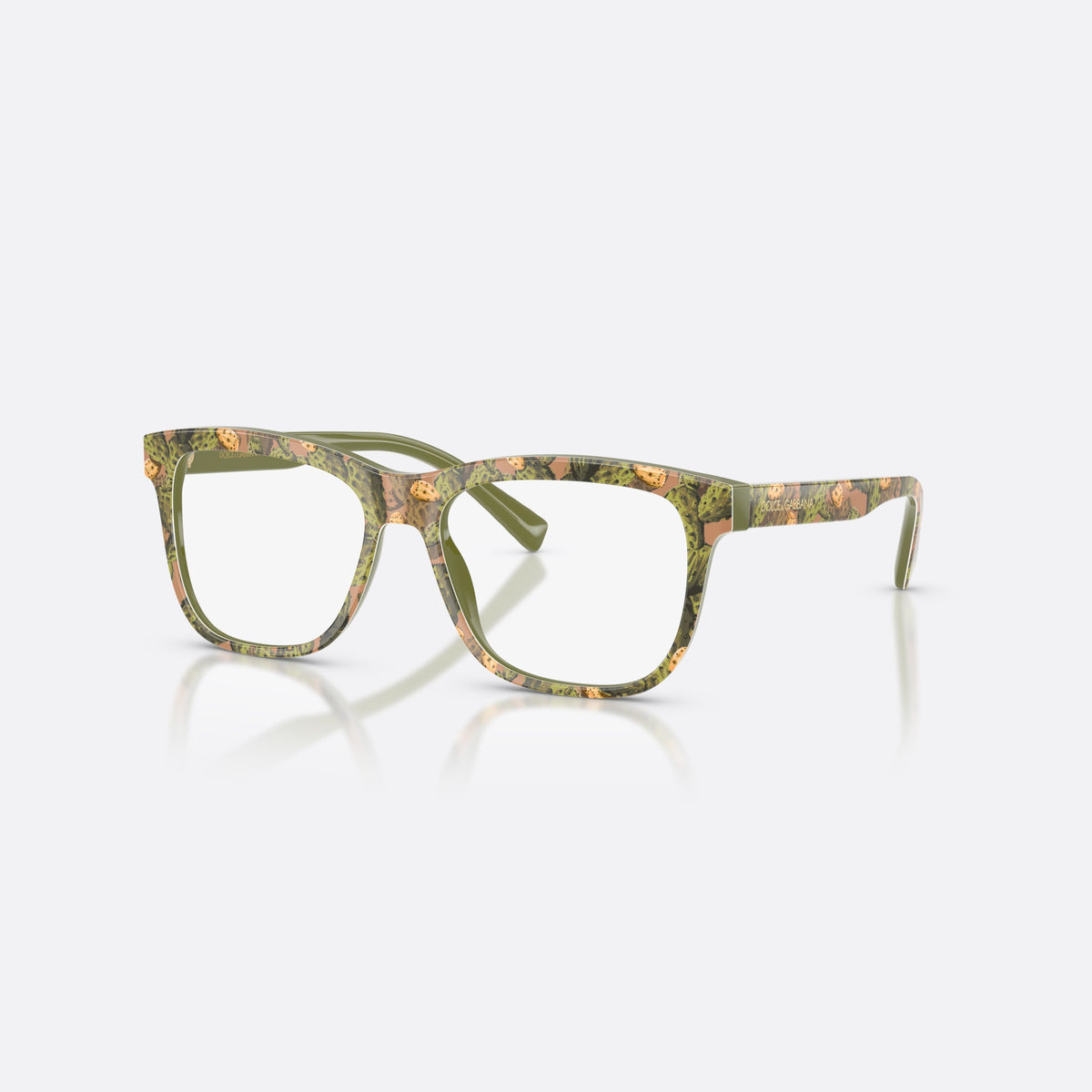 Dolce & Gabbana DX3356 3488 eyeglasses, multicolor rectangle frame for kids, plain integrated bridge, brand lettering on temples