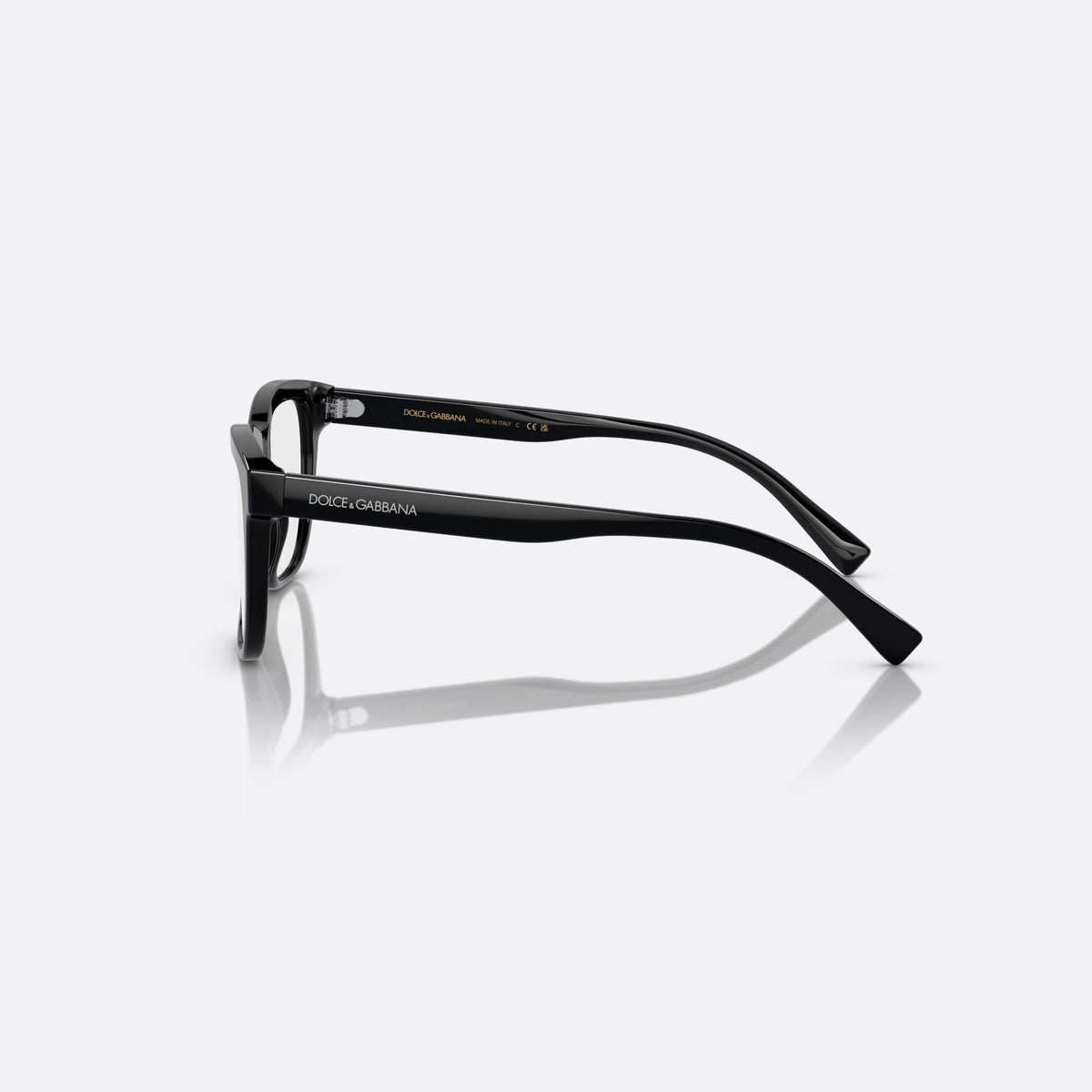 Rame ochelari de vedere Dolce & Gabbana DX3356 501, rectangulari negru, pentru copii, punte simplă, litere ale brandului pe braț, ramă completă, vedere laterală