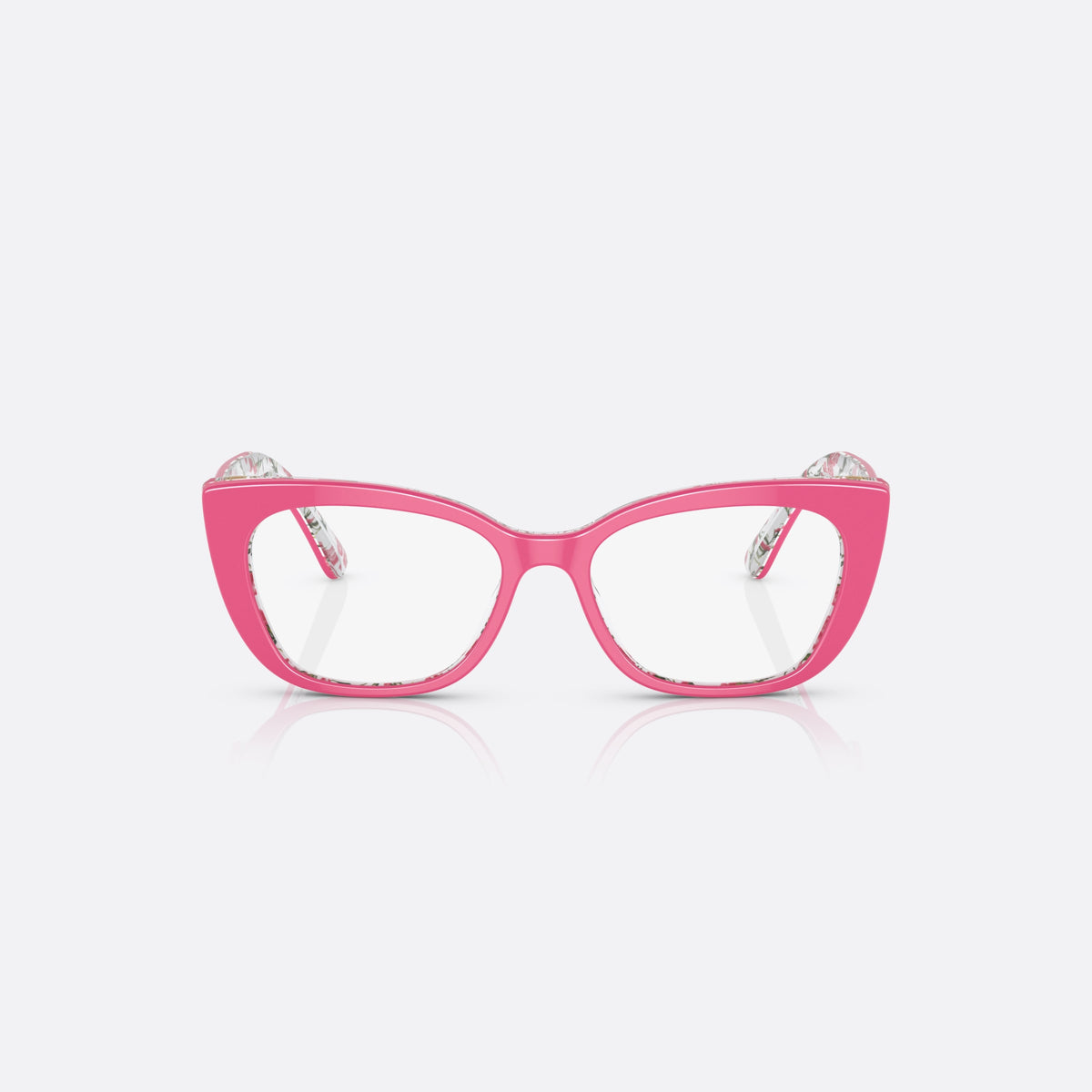 Rame ochelari de vedere Dolce & Gabbana DX3357 3408, cat eye roz, pentru copii, punte simplă, litere ale brandului pe brațe, vedere din față