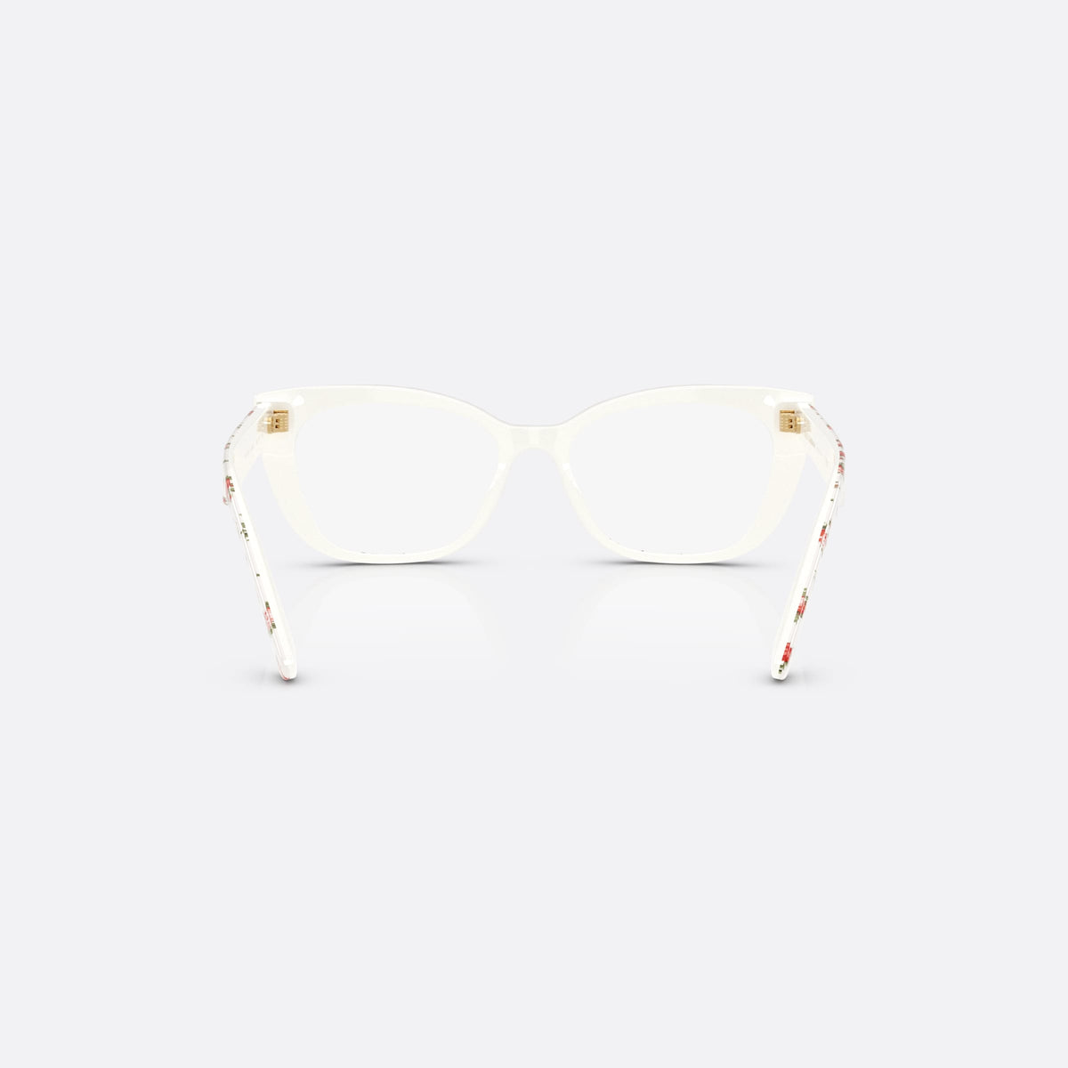 Dolce & Gabbana DX3357 3487 eyeglasses, multicolor cat eye frame for kids, plain bridge, brand lettering on temples, full-rim frame, back view