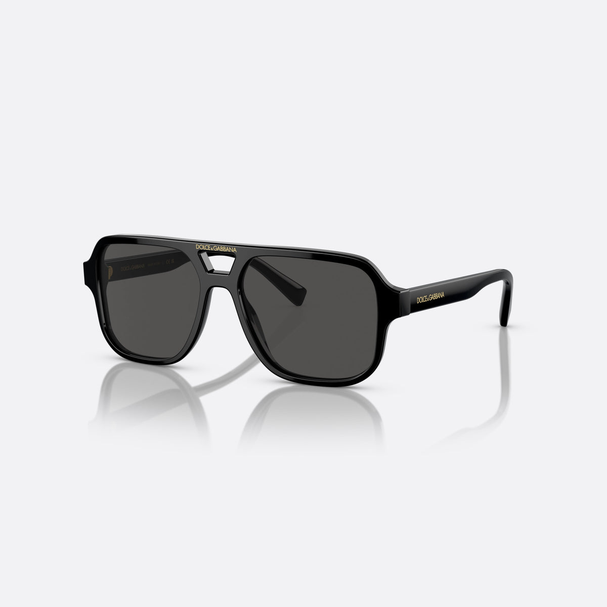 Dolce & Gabbana DX4003 335587 sunglasses, black pilot frame for kids, keyhole bridge, brand lettering on the bridge
