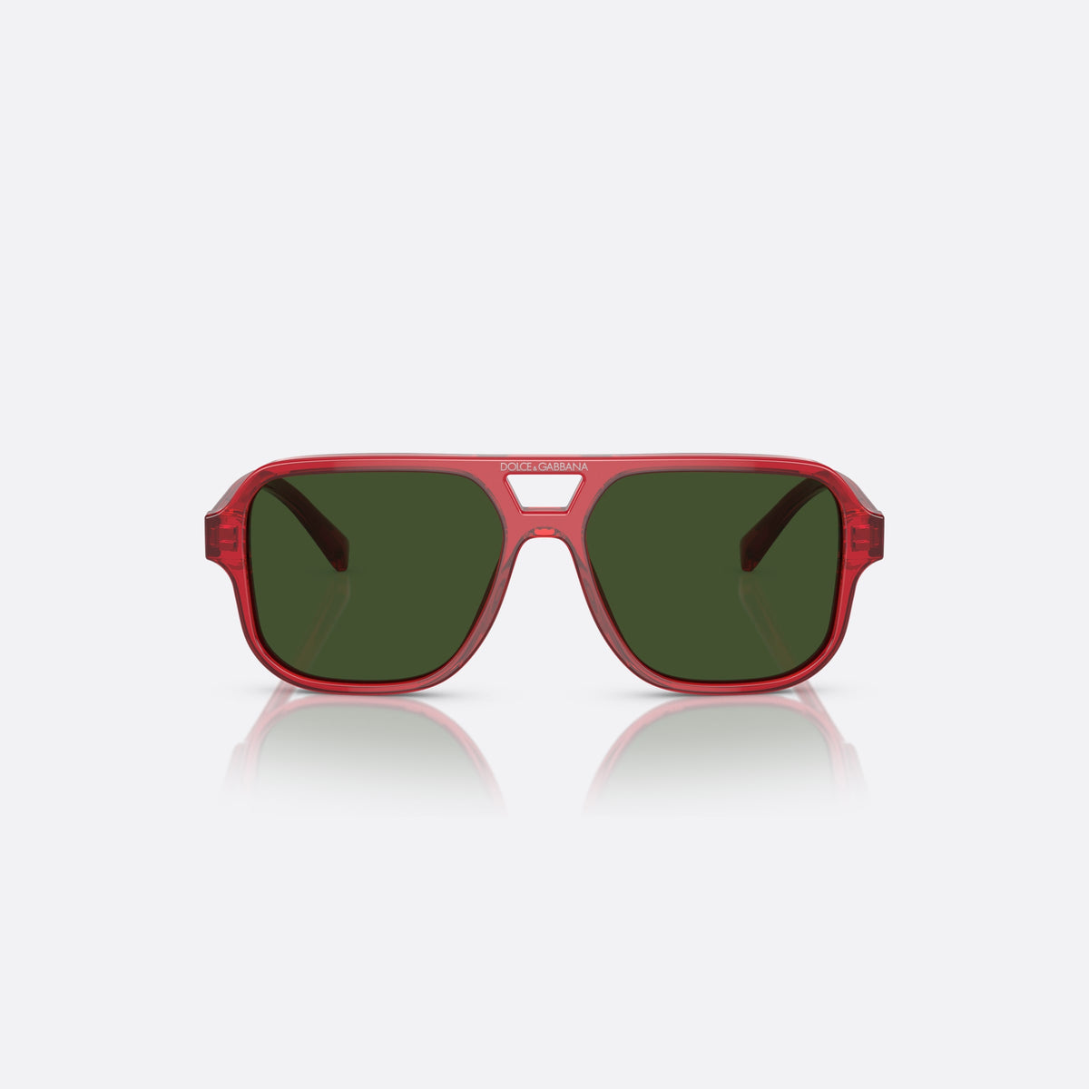 Ochelari de soare Dolce & Gabbana DX4003 340971, pilot roșu, pentru copii, punte dublă cu centru deschis, ramă completă, vedere din față