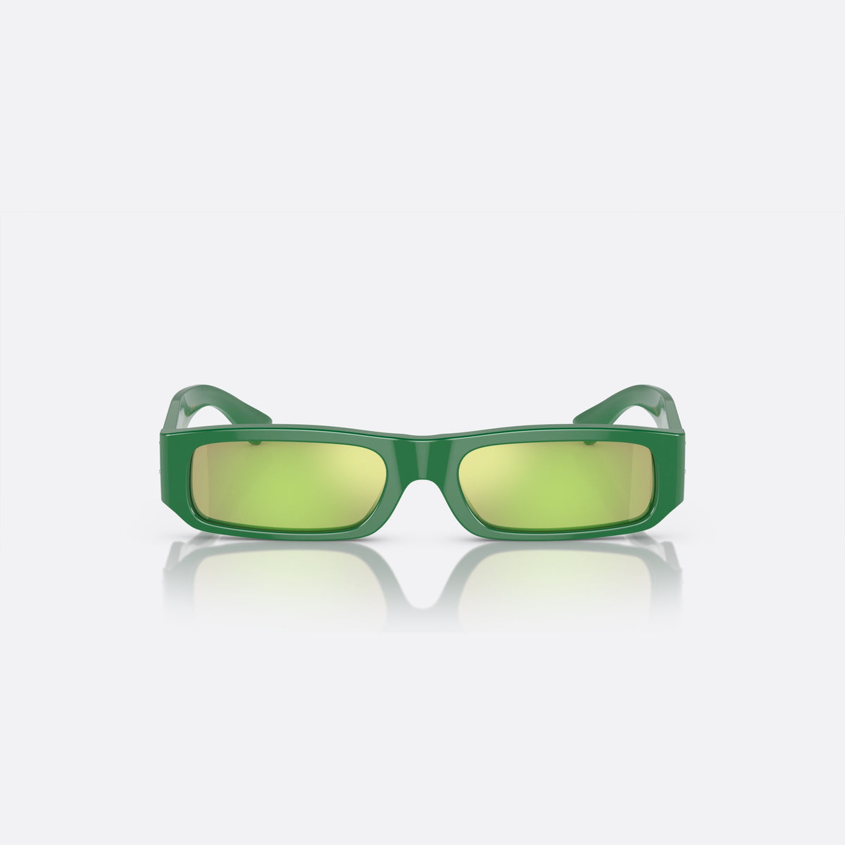 Dolce & Gabbana DX4005 33118N sunglasses, green rectangle frame for kids, plain bridge, brand logo plaque on temple, front view
