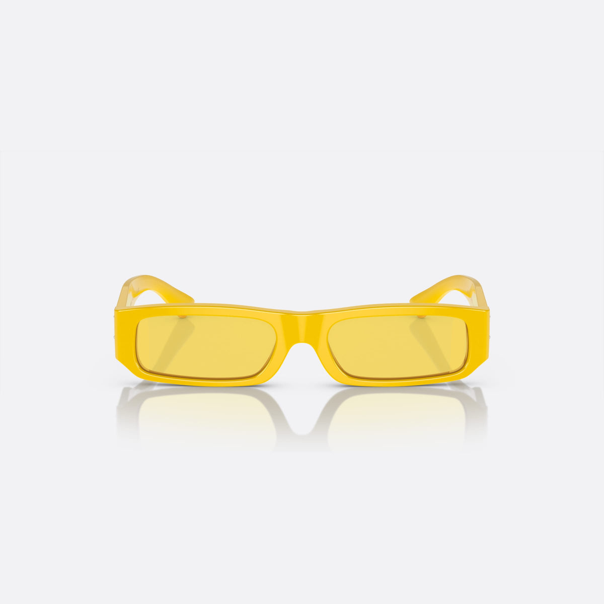 Ochelari de soare Dolce & Gabbana DX4005 3334C9, rectangulari galben, pentru copii, punte simplă, plăcuță cu logoul brandului pe braț, vedere din față